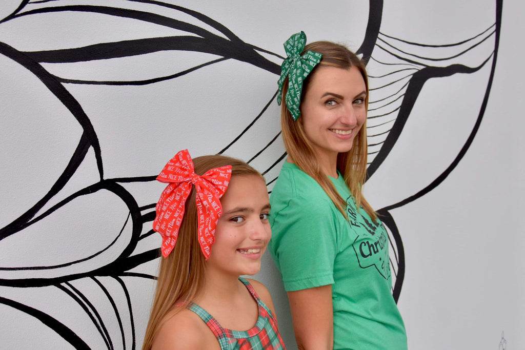 Naughty and Nice Bow Strip and Scrunchie Collection