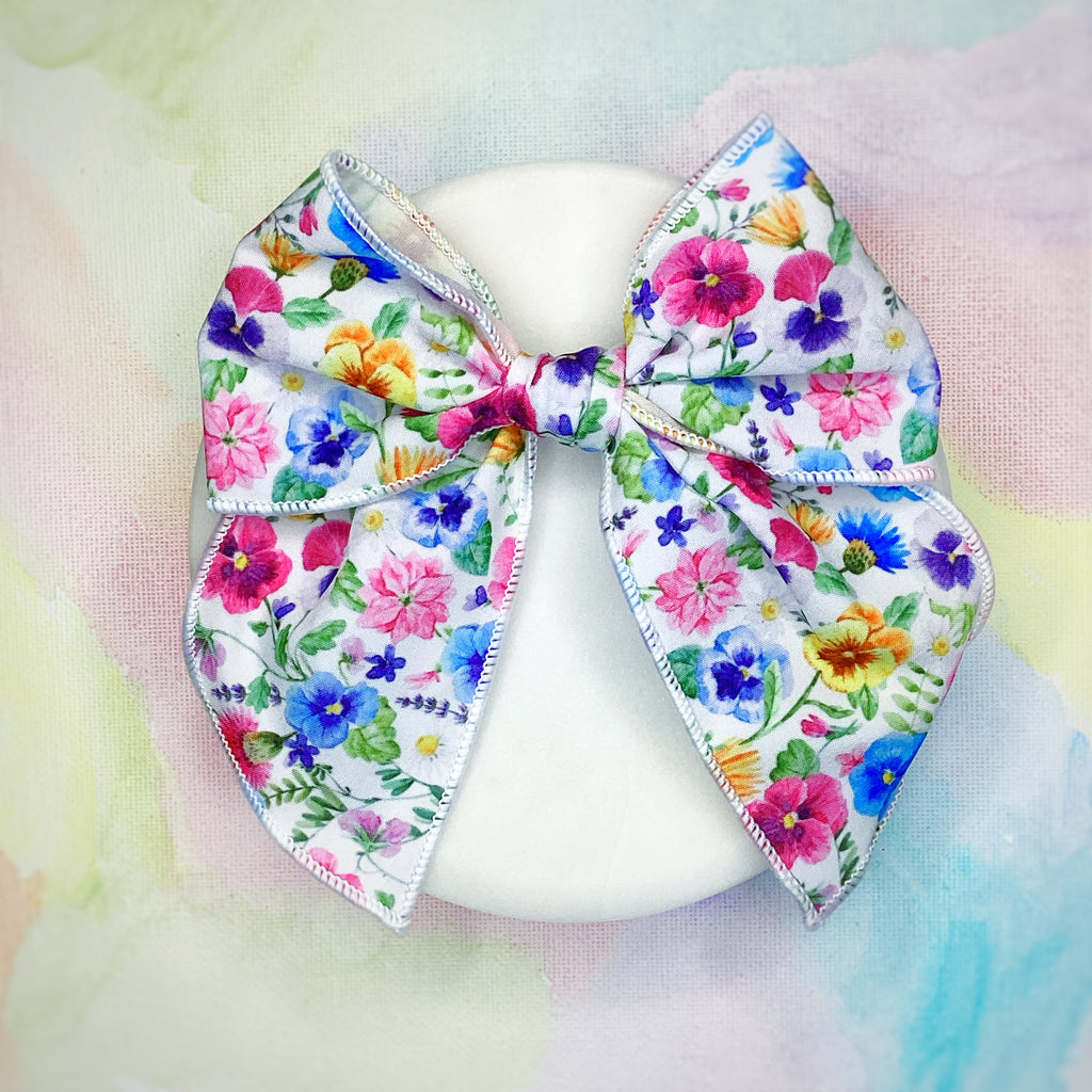 Pretty Pansies Quinn Scrunchie, Headband, and Bow Collection