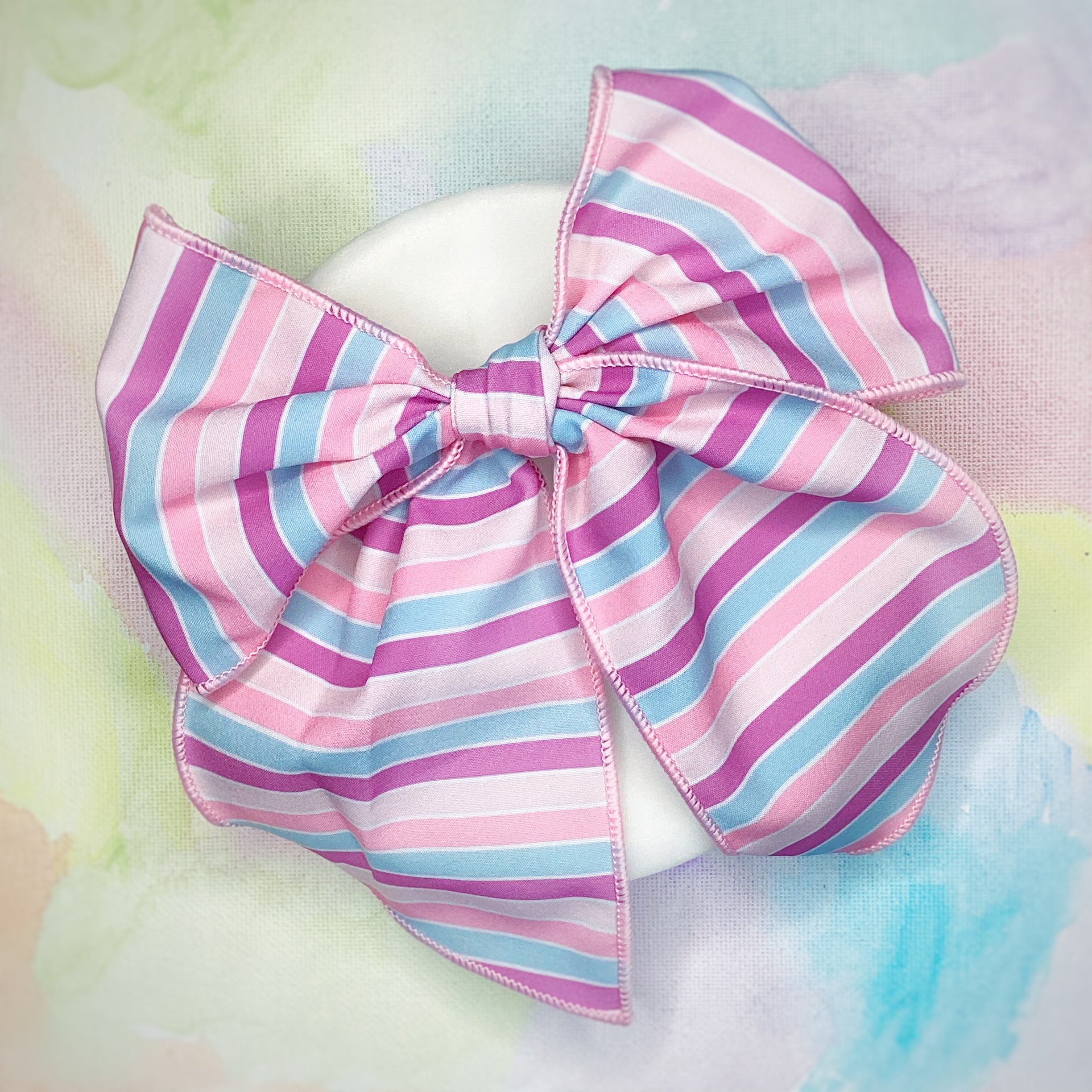 Pastel Stripes Bow Strip and Scrunchie Collection