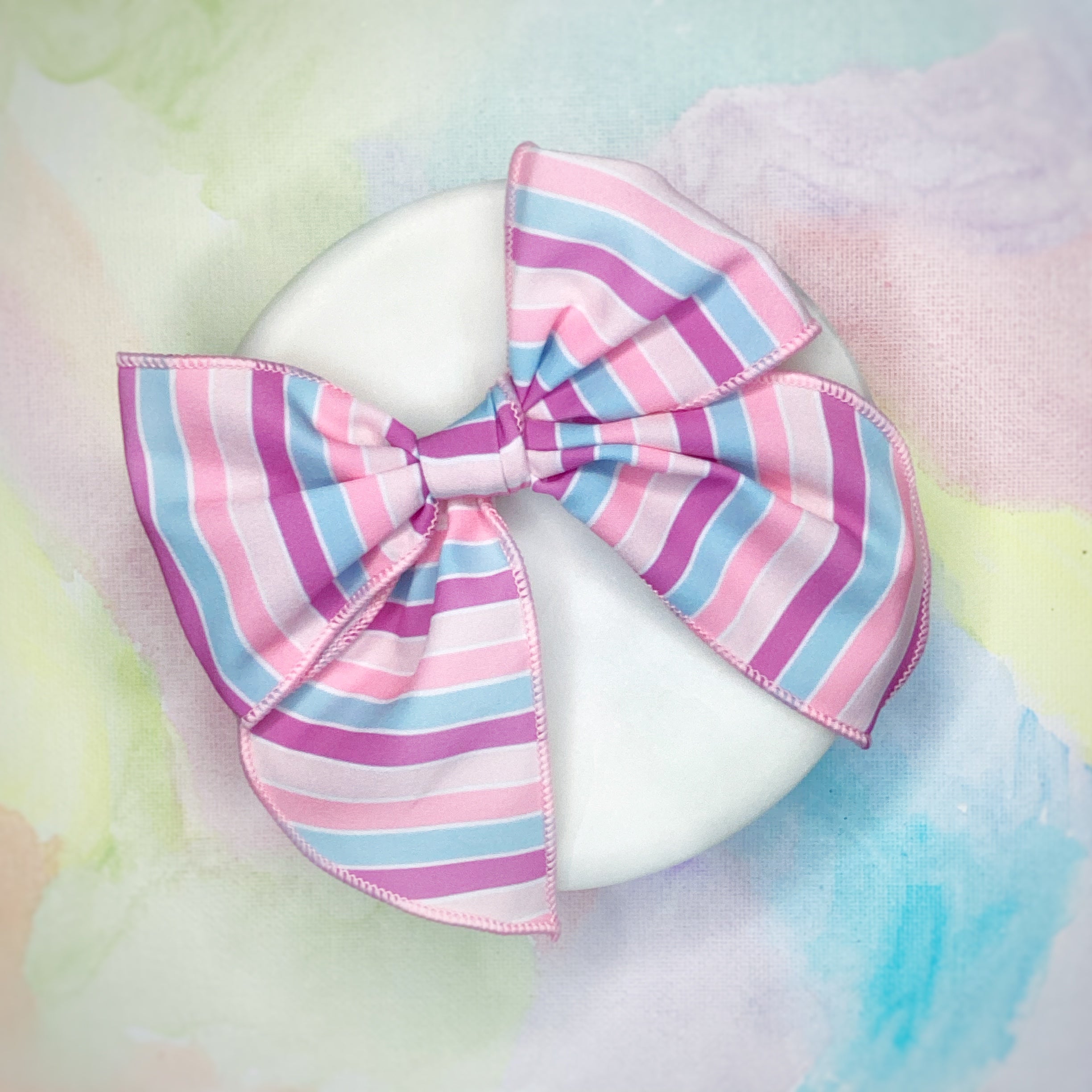 Pastel Stripes Bow Strip and Scrunchie Collection