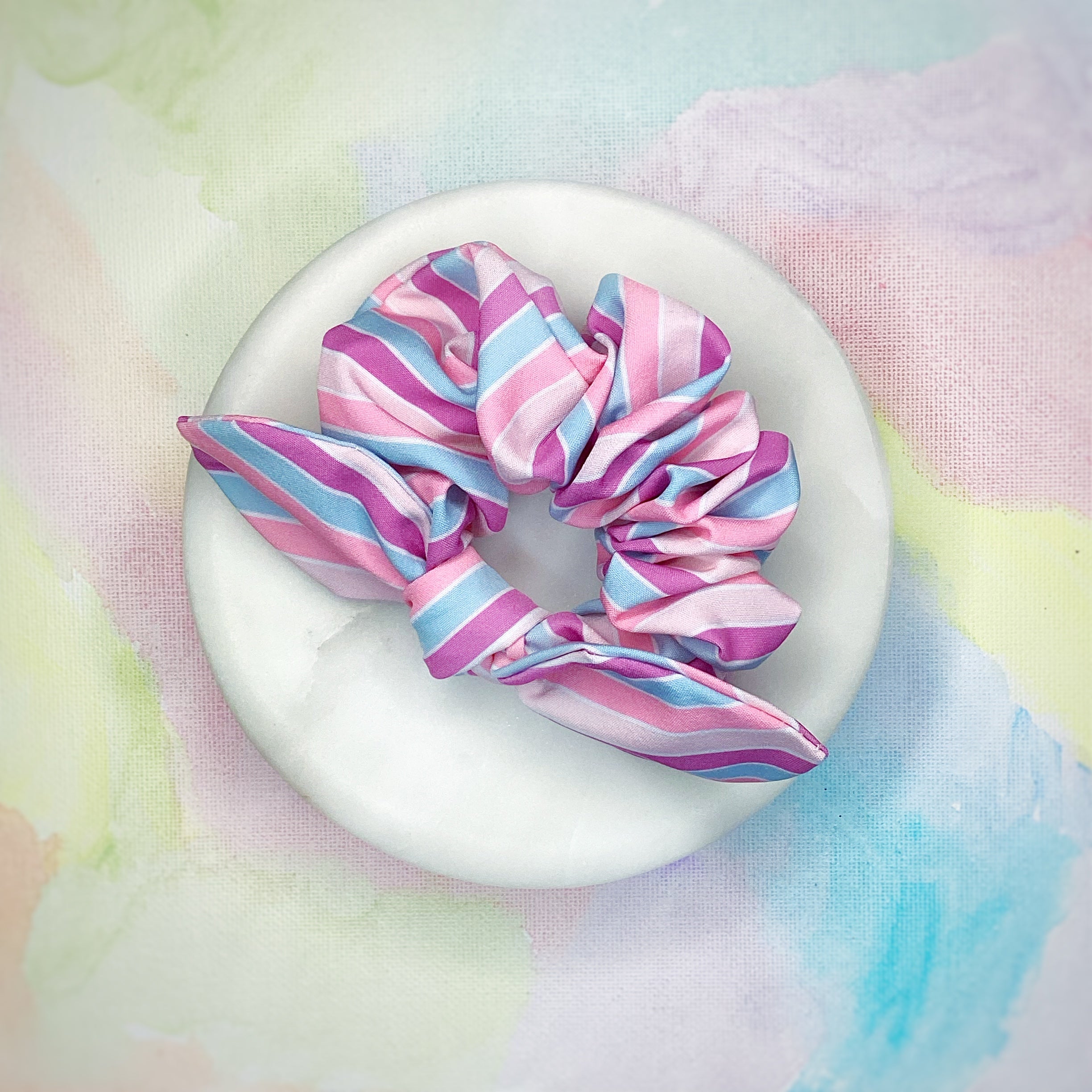 Pastel Stripes Bow Strip and Scrunchie Collection