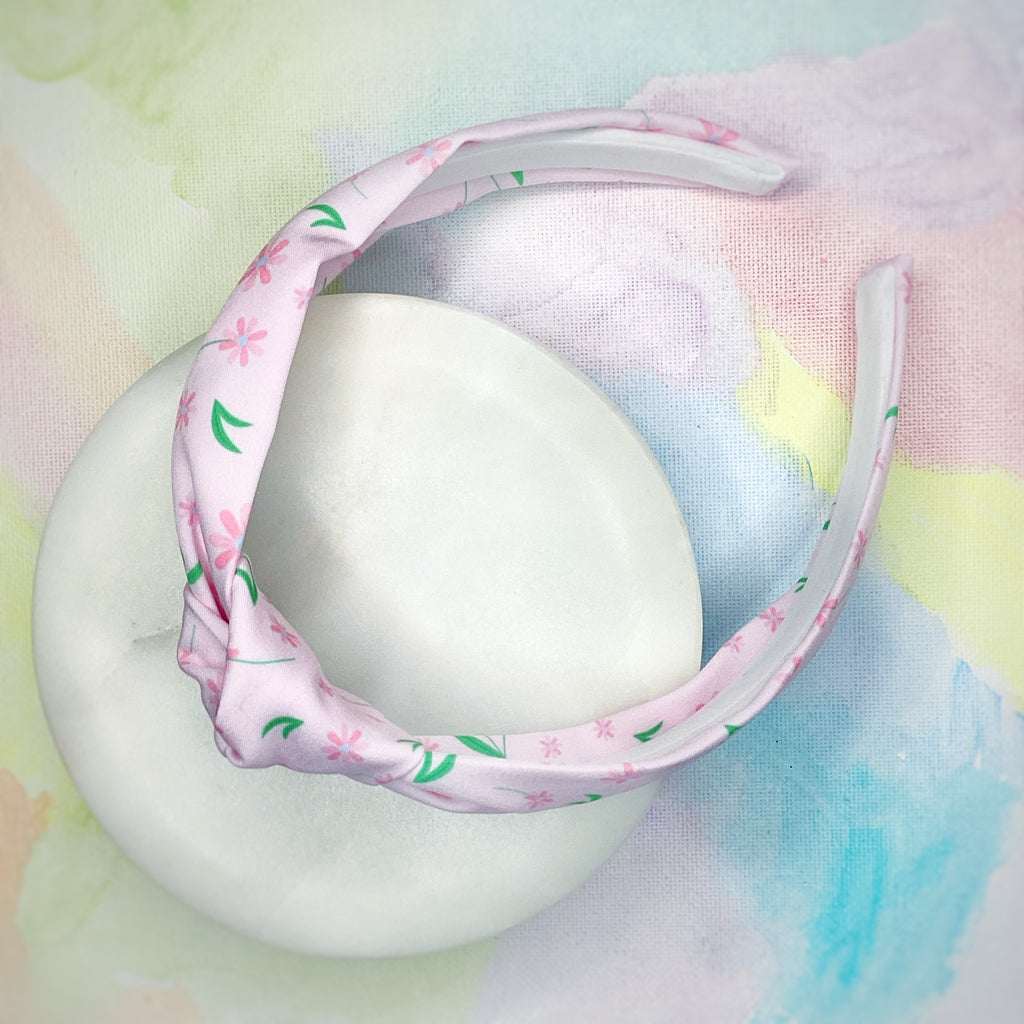 Delicate Pink Flowers Quinn Scrunchie, Headband and Bow Collection