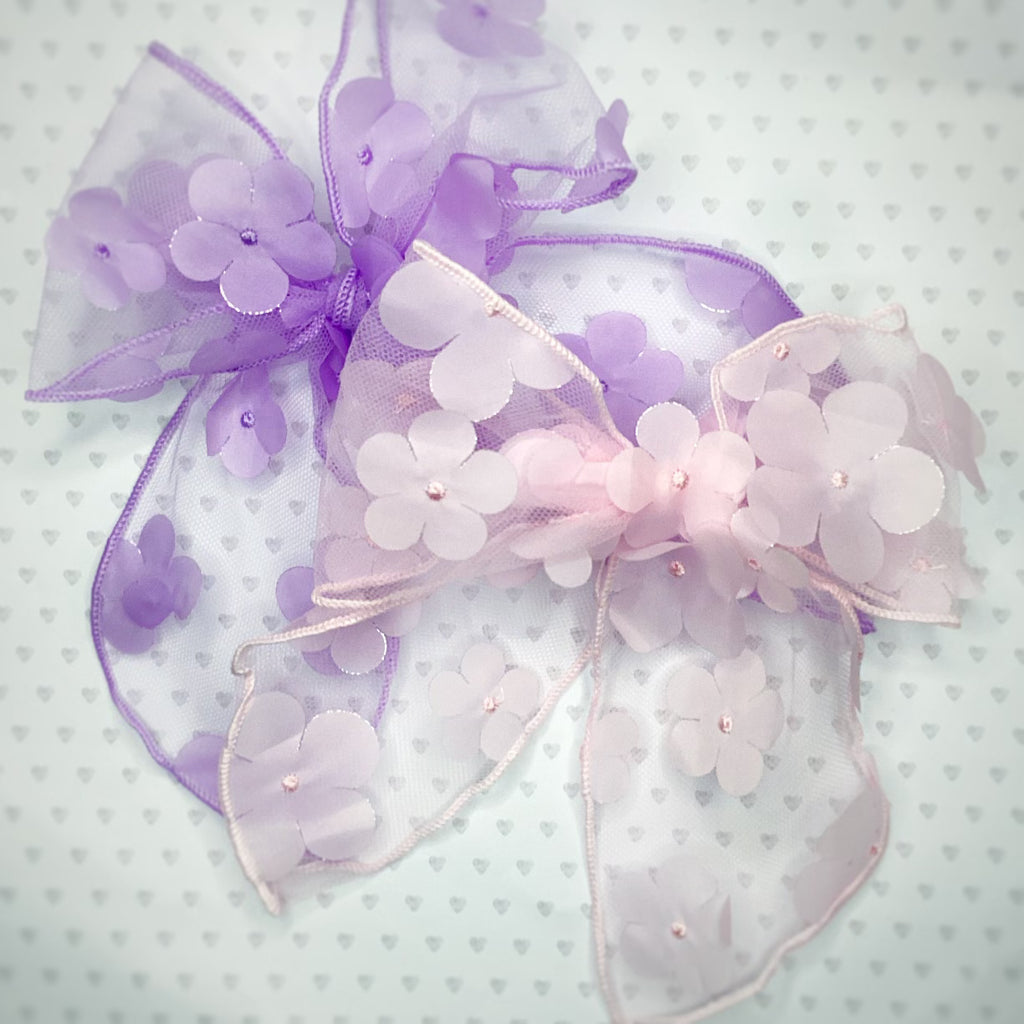 Delicate Floral Organza Pre-Tied Bow Strip Collection