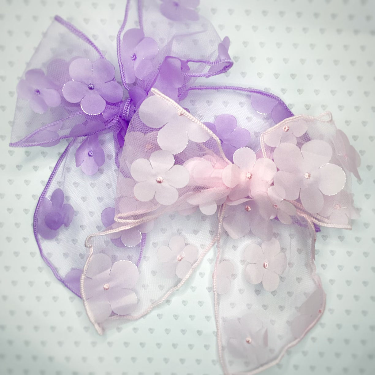 Delicate Floral Organza Pre-Tied Bow Strip Collection