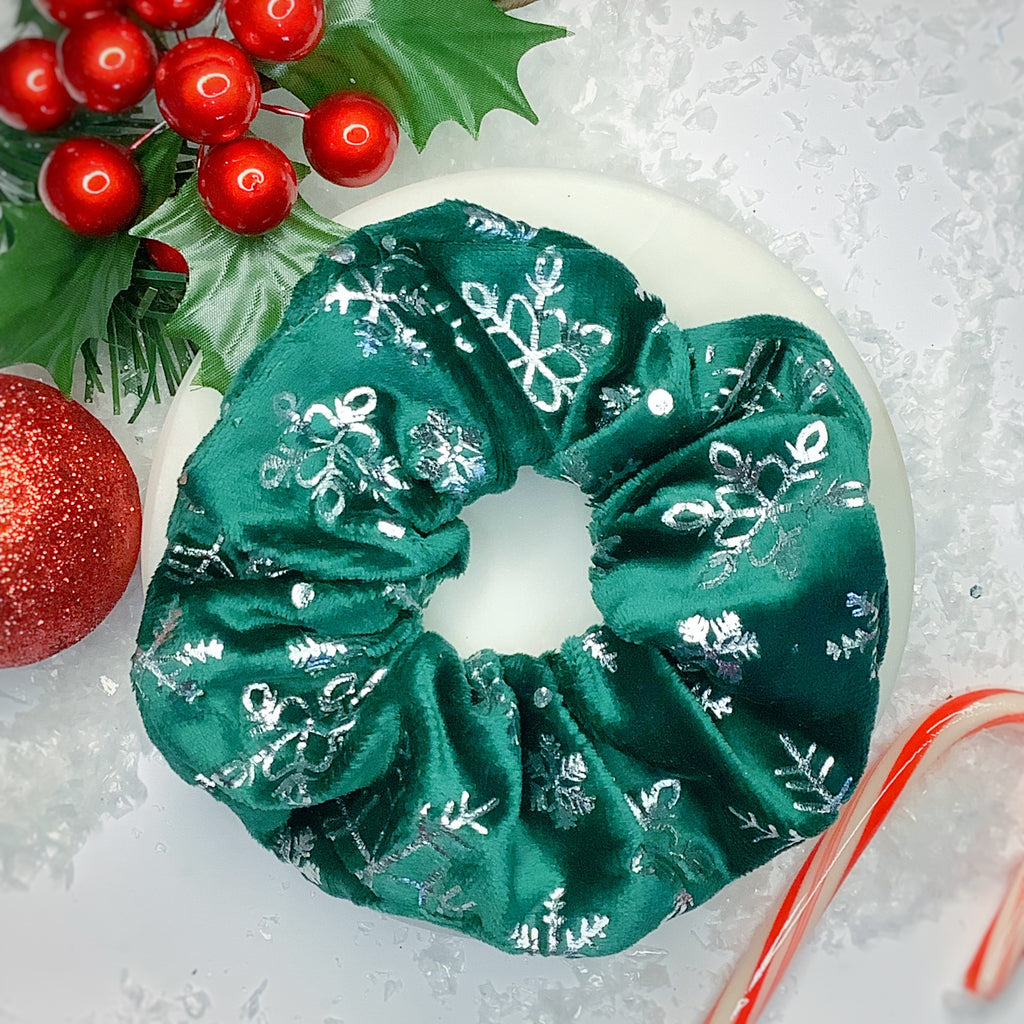 Sparkly Foil Snowflake Bow Strip, Headband and Scrunchie Collection