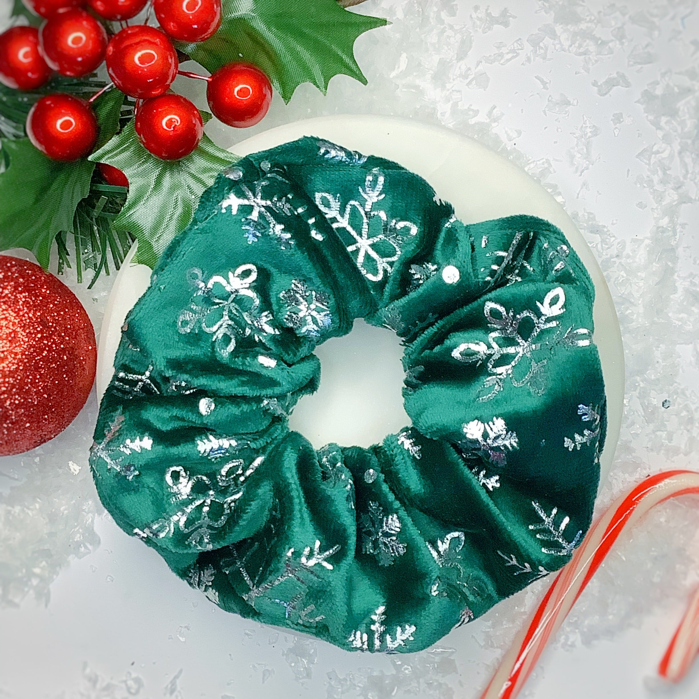 Sparkly Foil Snowflake Bow Strip, Headband and Scrunchie Collection