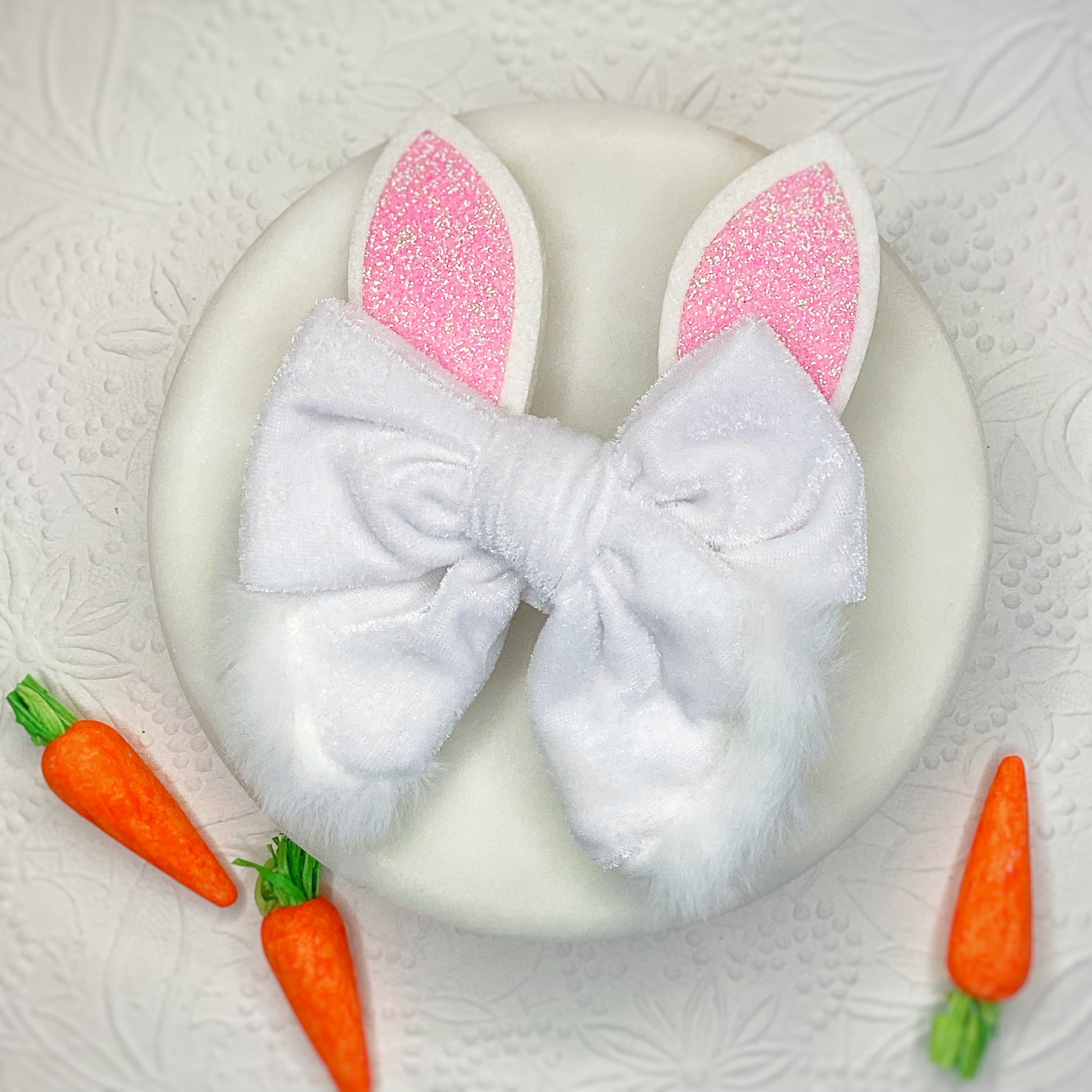Bunny Tail Bow Pre-Tied Strip
