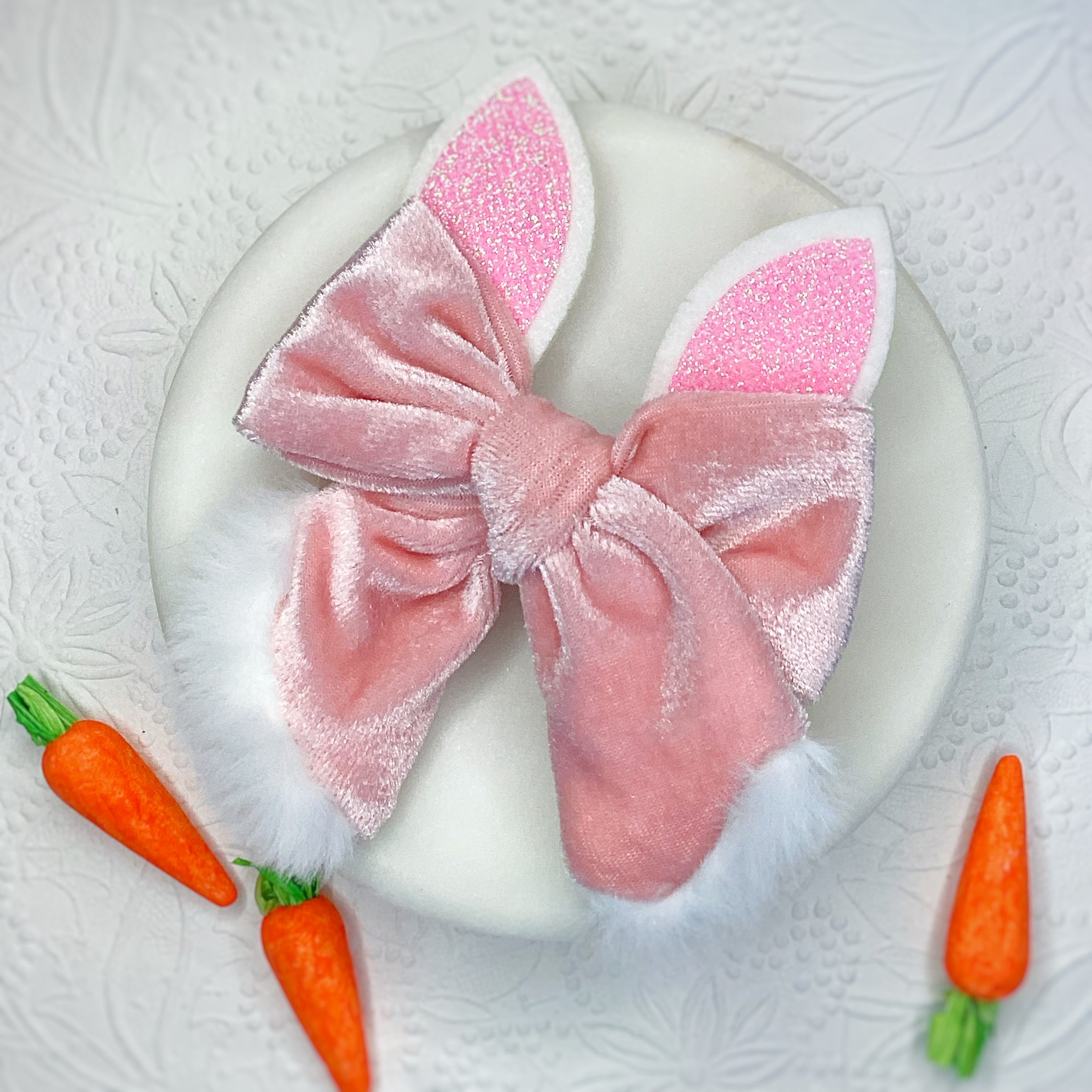 Bunny Tail Bow Pre-Tied Strip