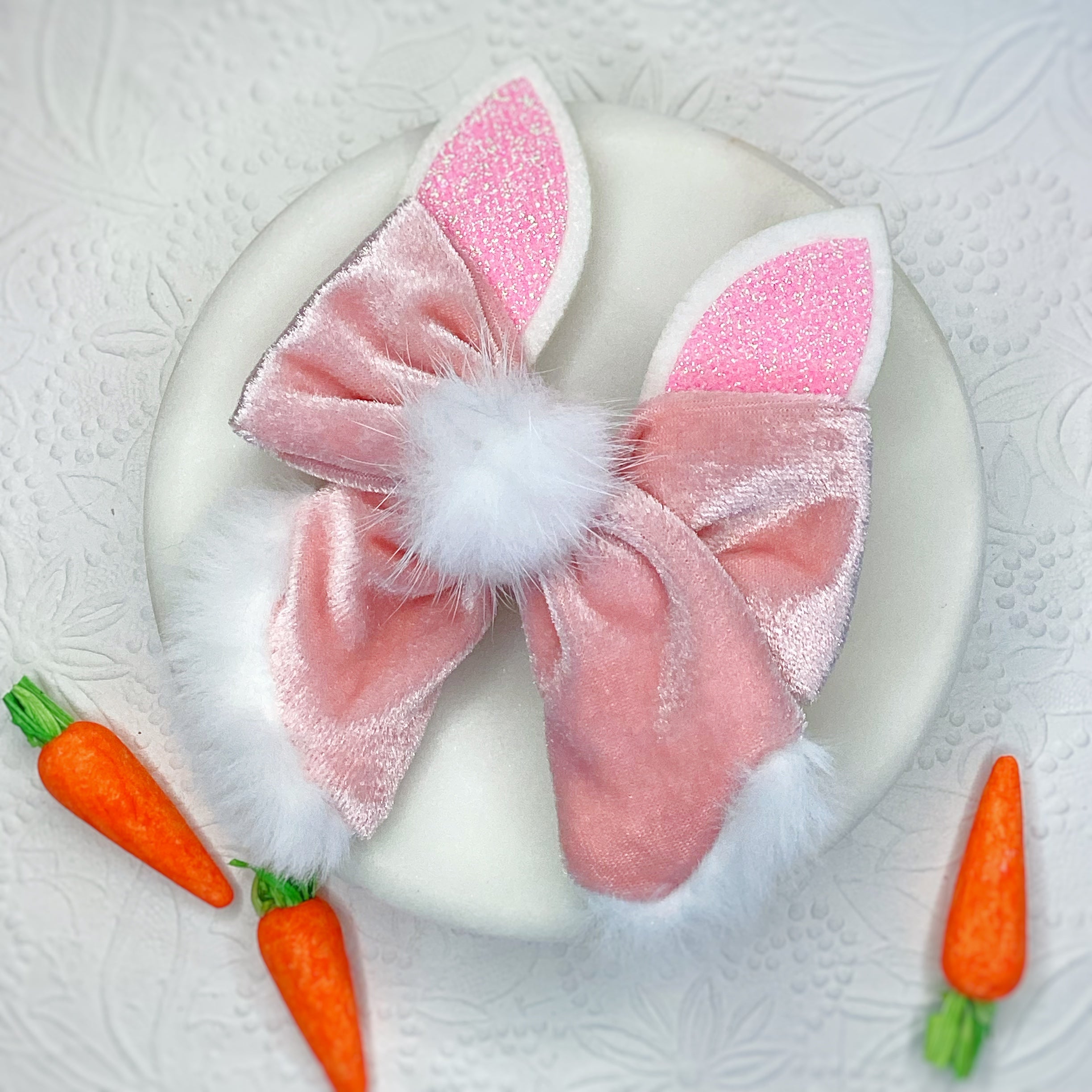 Bunny Tail Bow Pre-Tied Strip
