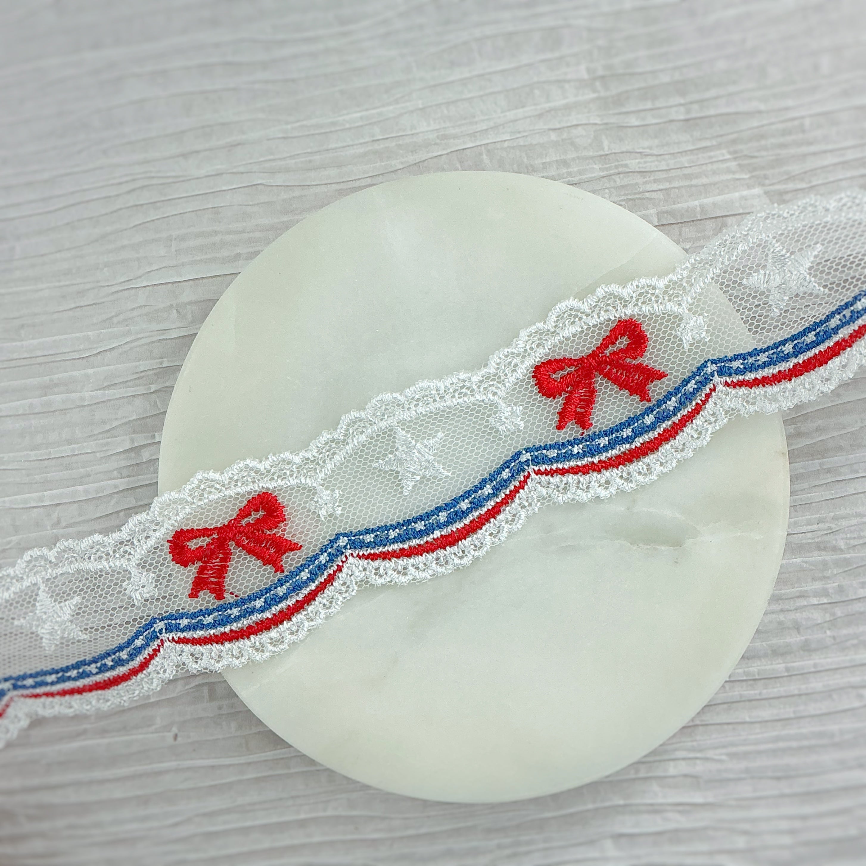 Patriotic Bow Lace - RTS