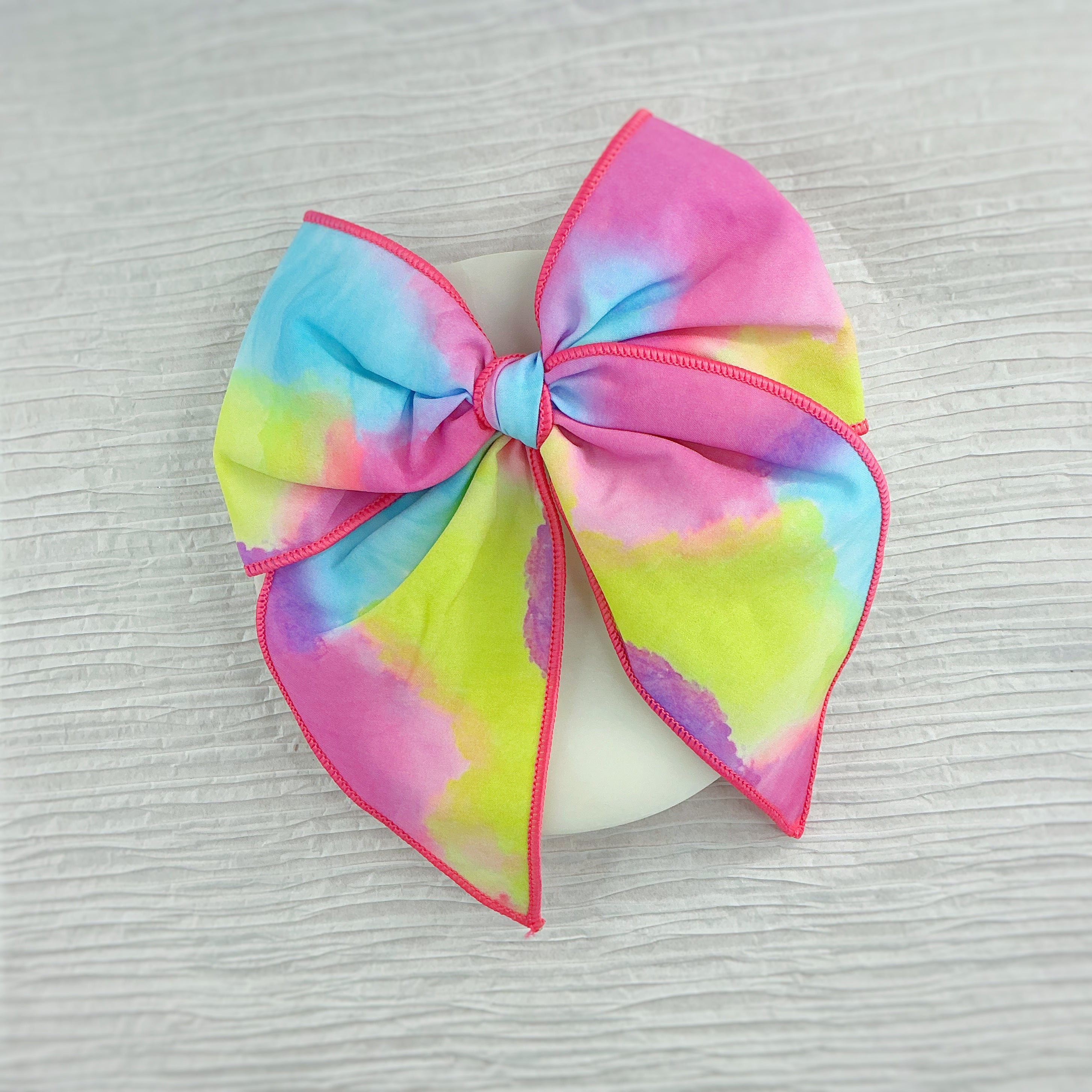 Bright Tie Dye Scrunchie, Bow Strip and Headband Collection