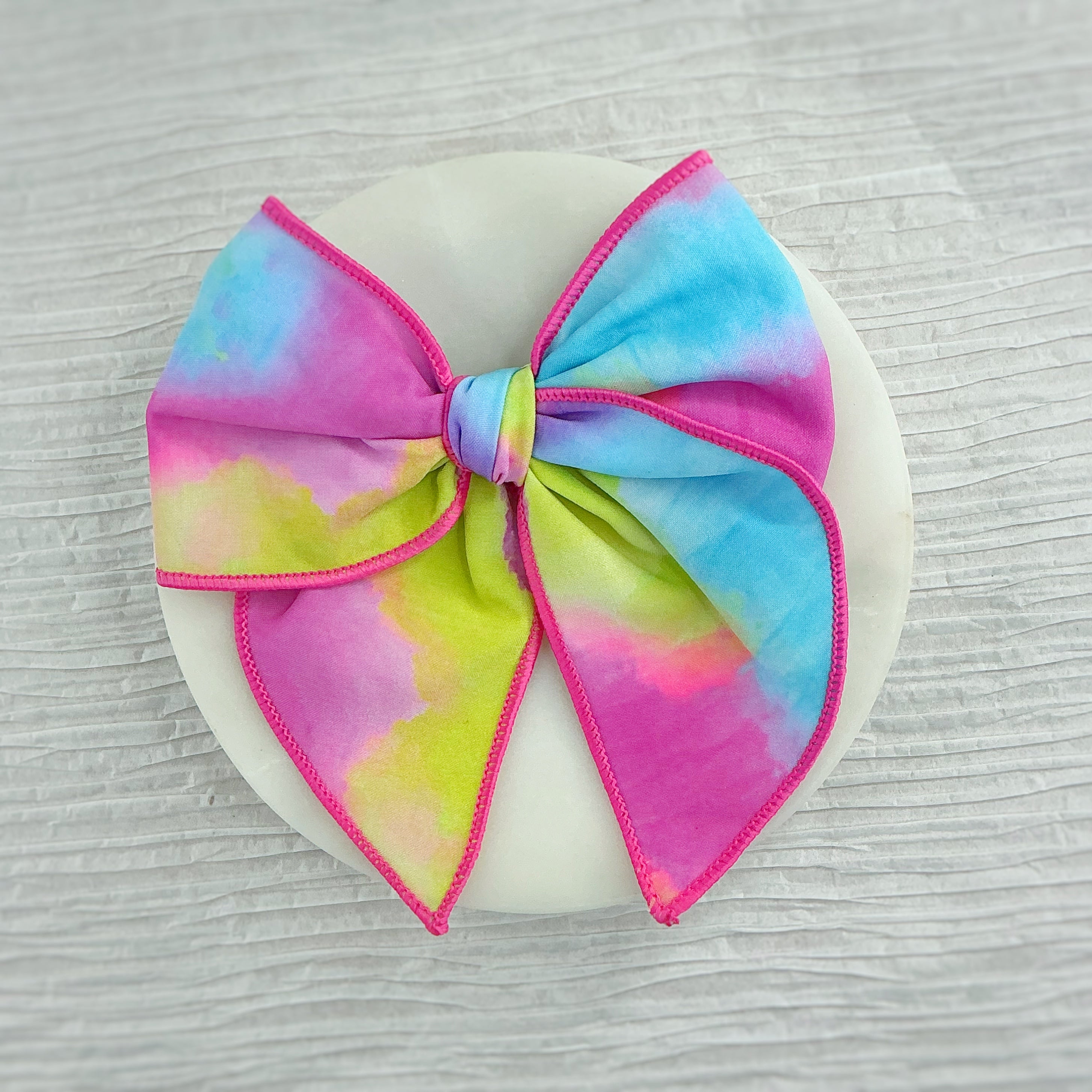 Bright Tie Dye Scrunchie, Bow Strip and Headband Collection
