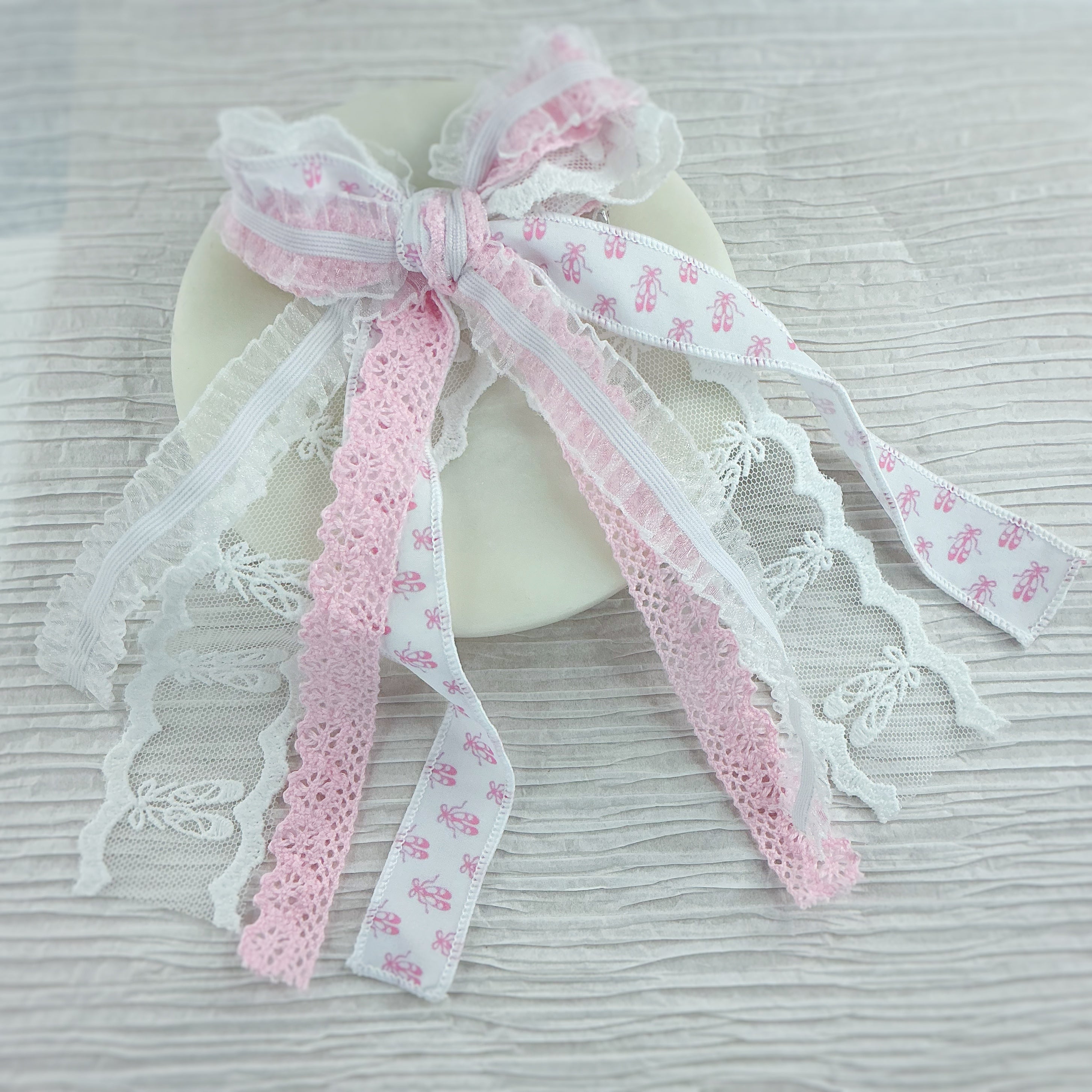 Ballet Slippers Messy Trim Bows