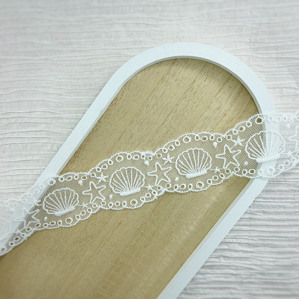 Custom Shell and Starfish Girl Lace Trim- RTS