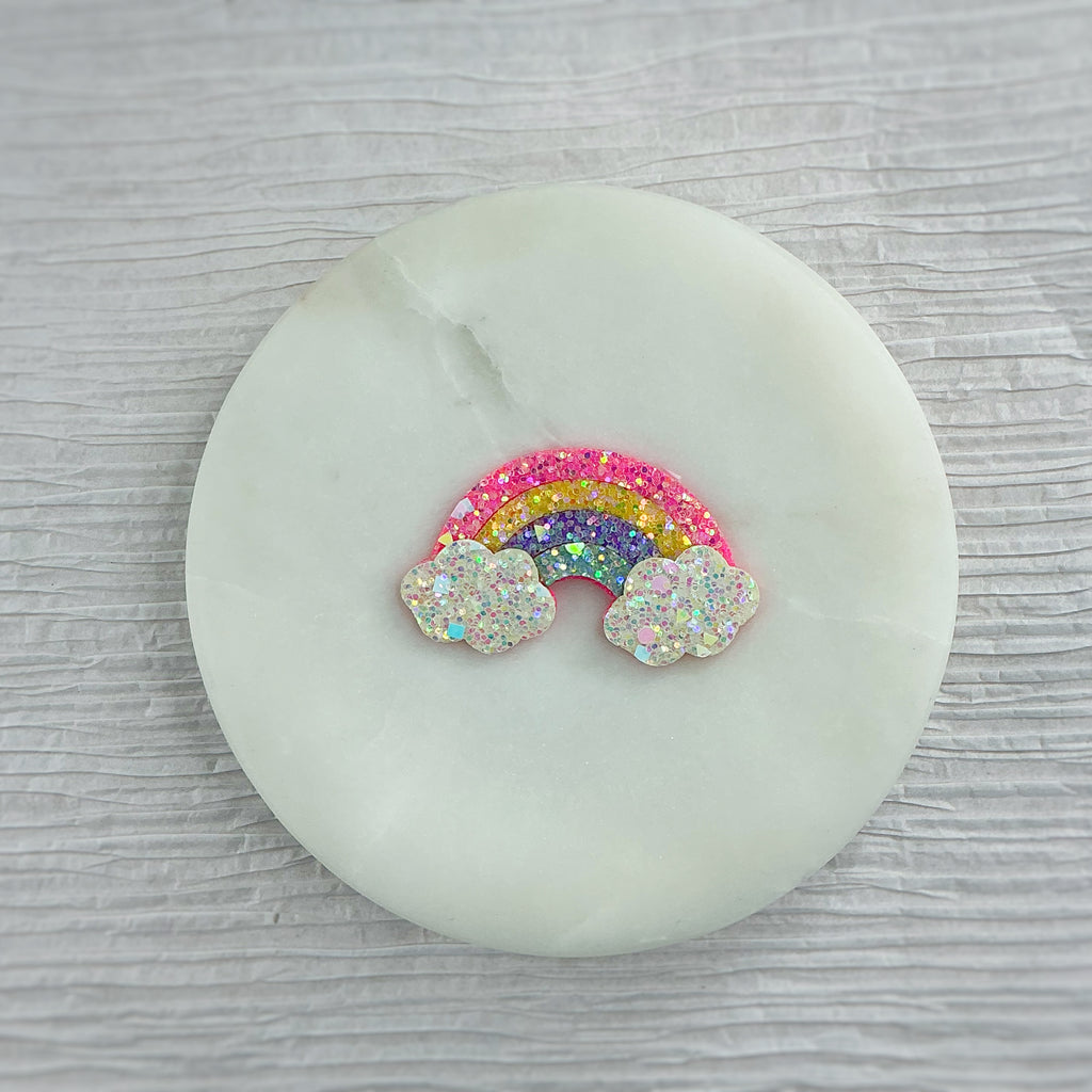 Pink Pastel Rainbow Precut Bow Centers