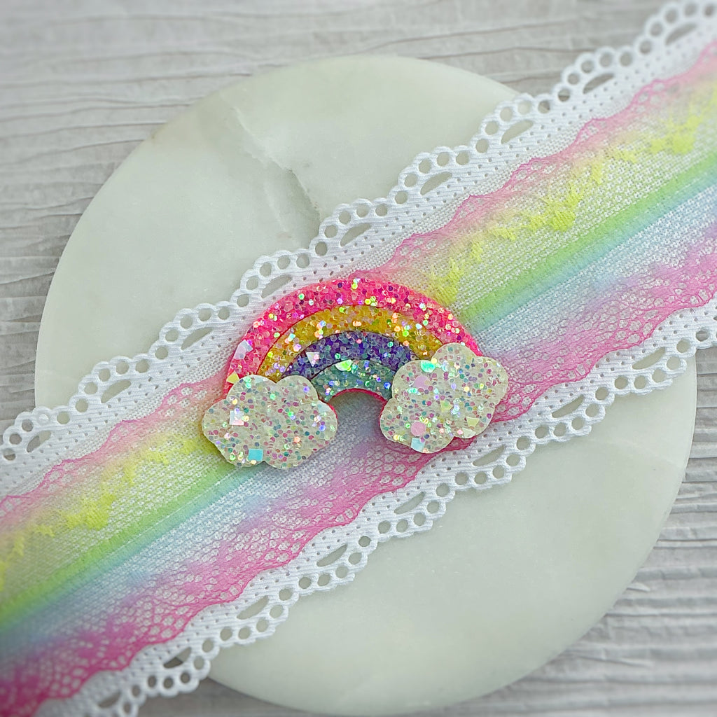 Ombré Bright Rainbow Lace Trim- RTS