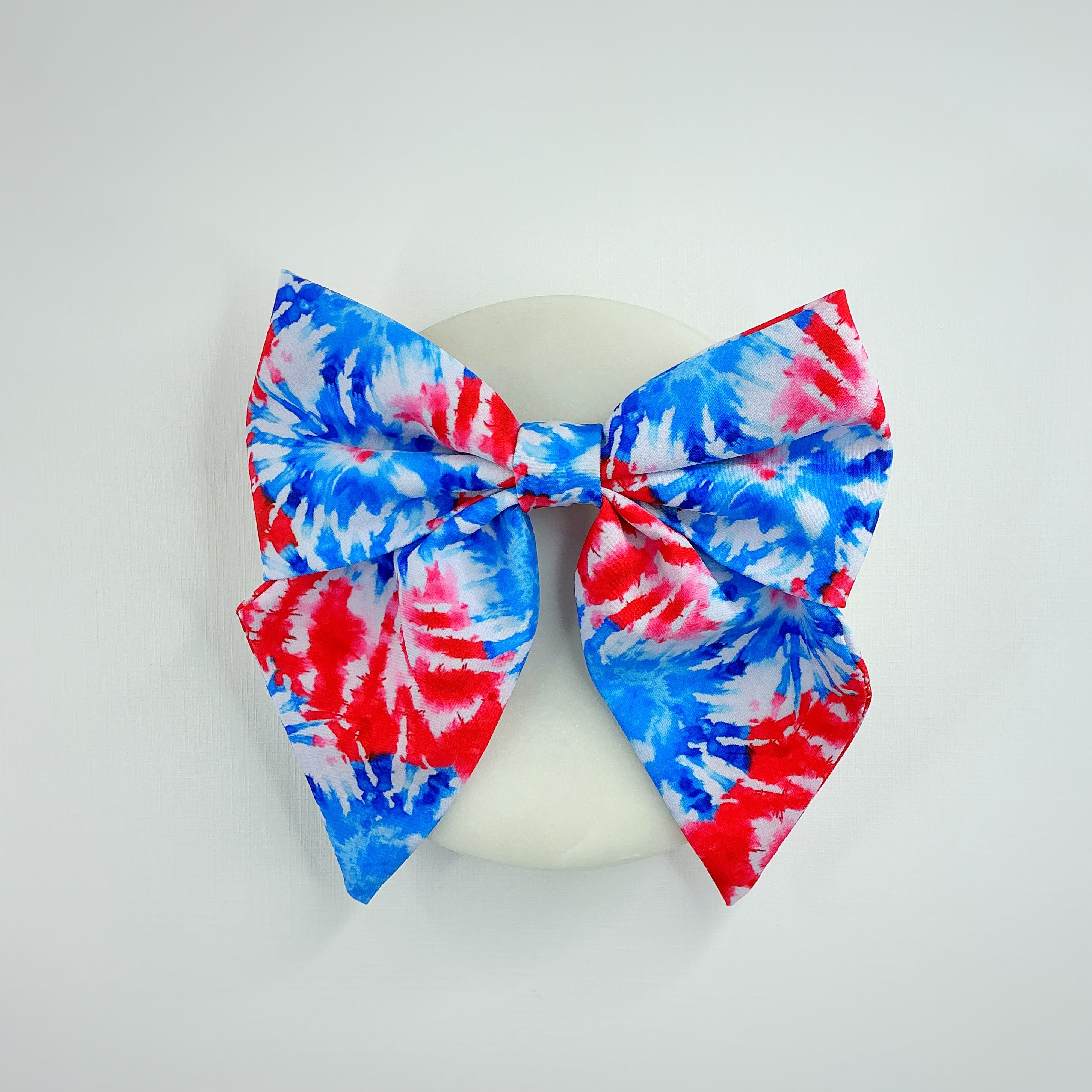 Tie Dye Patriotic Stars Bow Strip, Headband and Scrunchie Collection