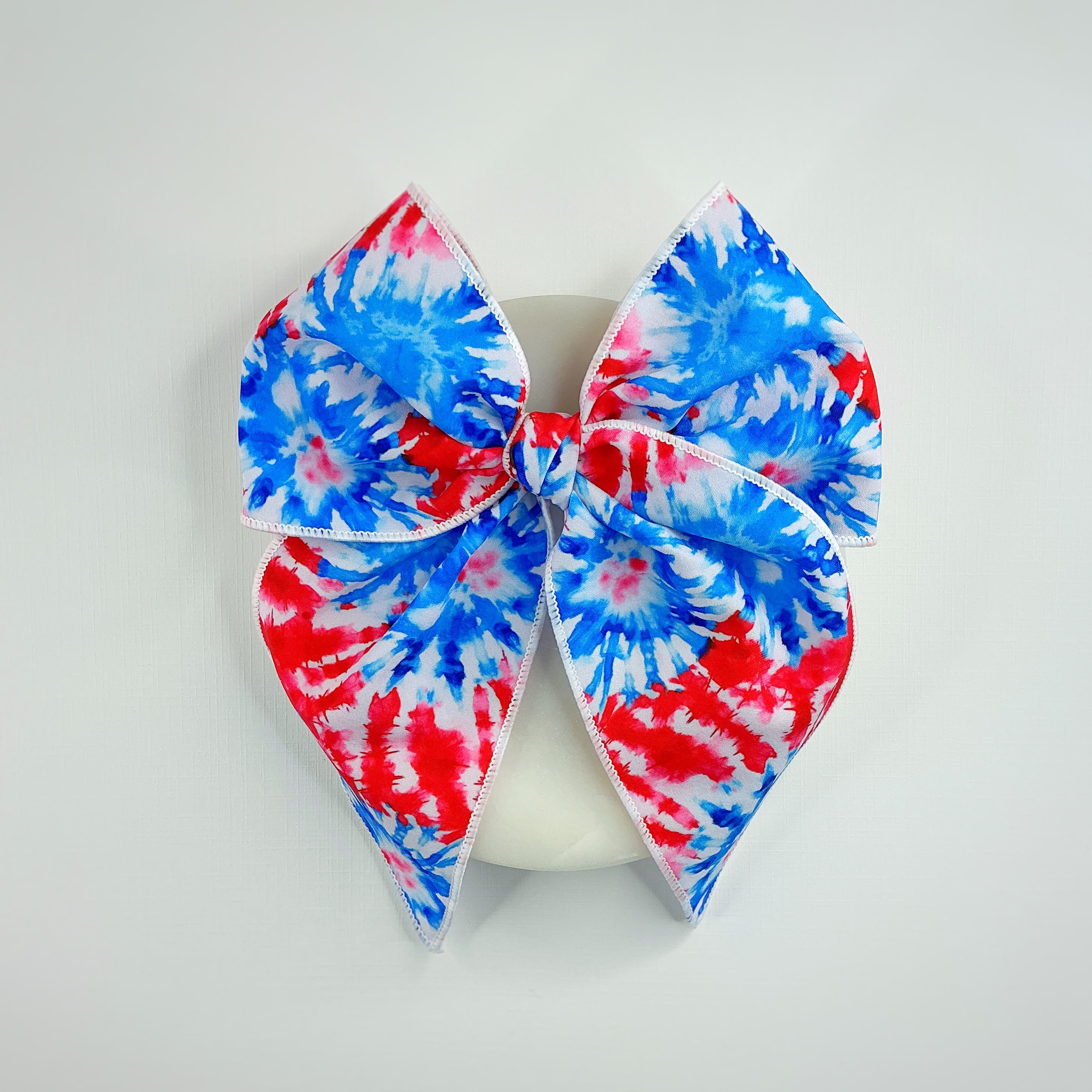 Tie Dye Patriotic Stars Bow Strip, Headband and Scrunchie Collection