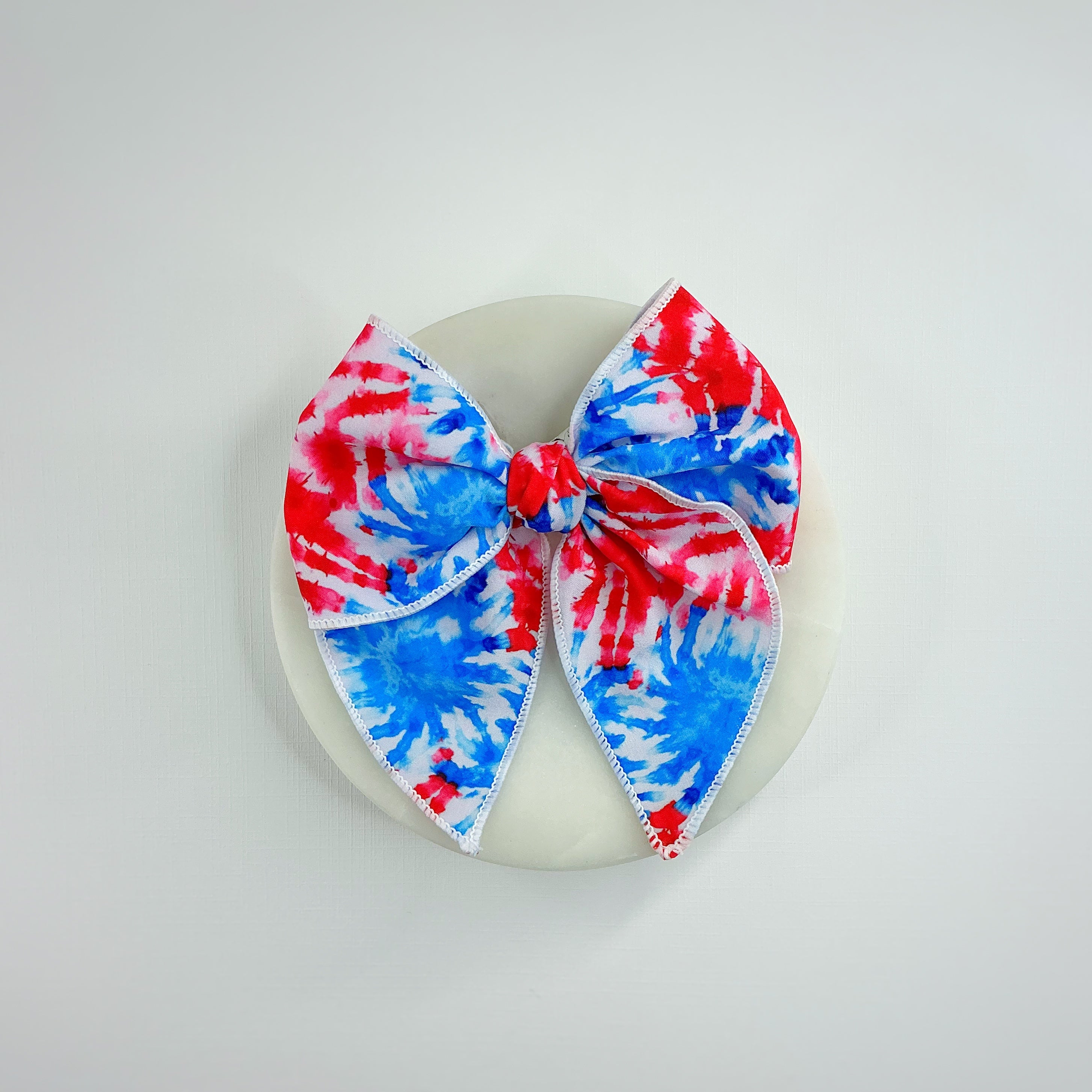 Tie Dye Patriotic Stars Bow Strip, Headband and Scrunchie Collection