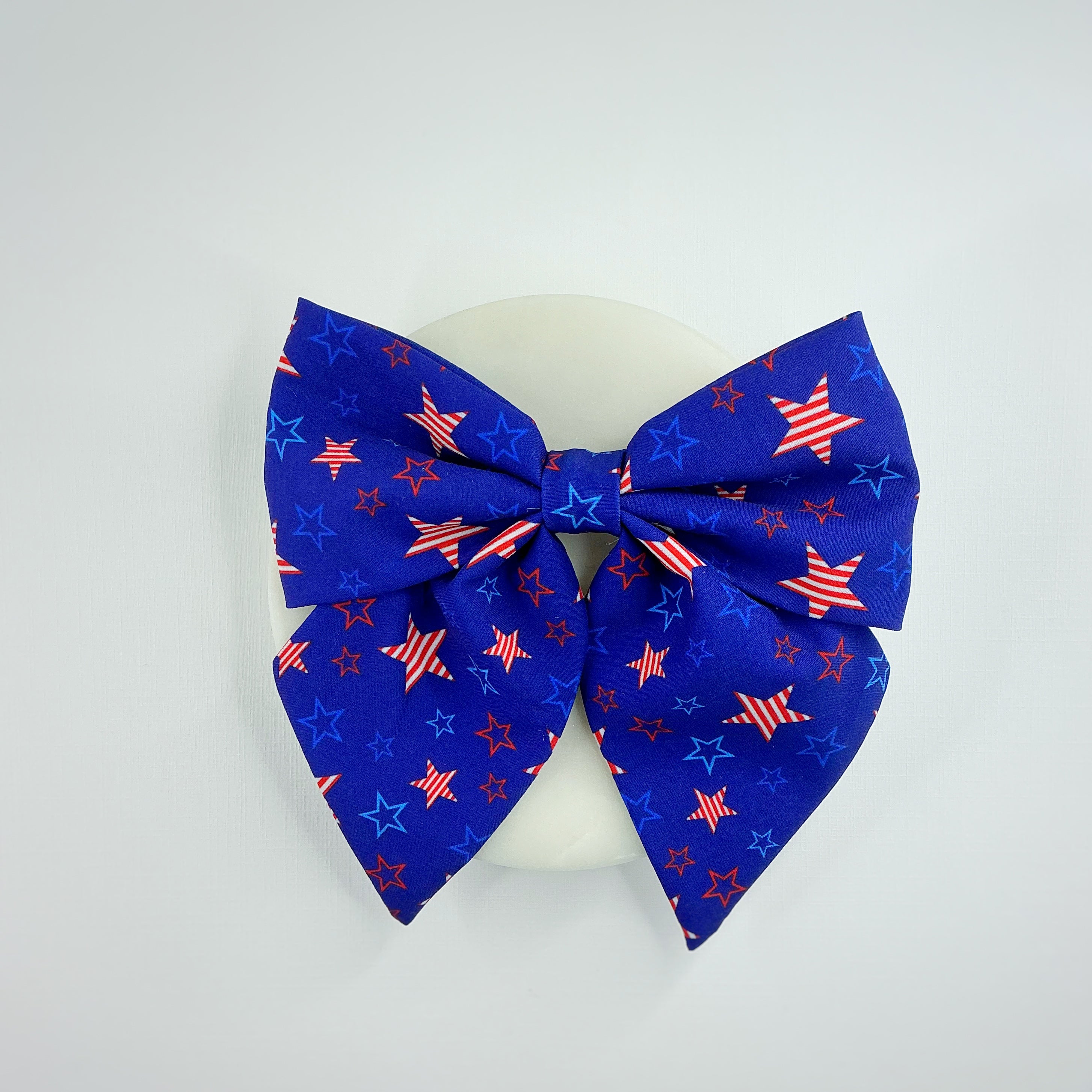 Navy Patriotic Stars Bow Strip, Headband and Scrunchie Collection