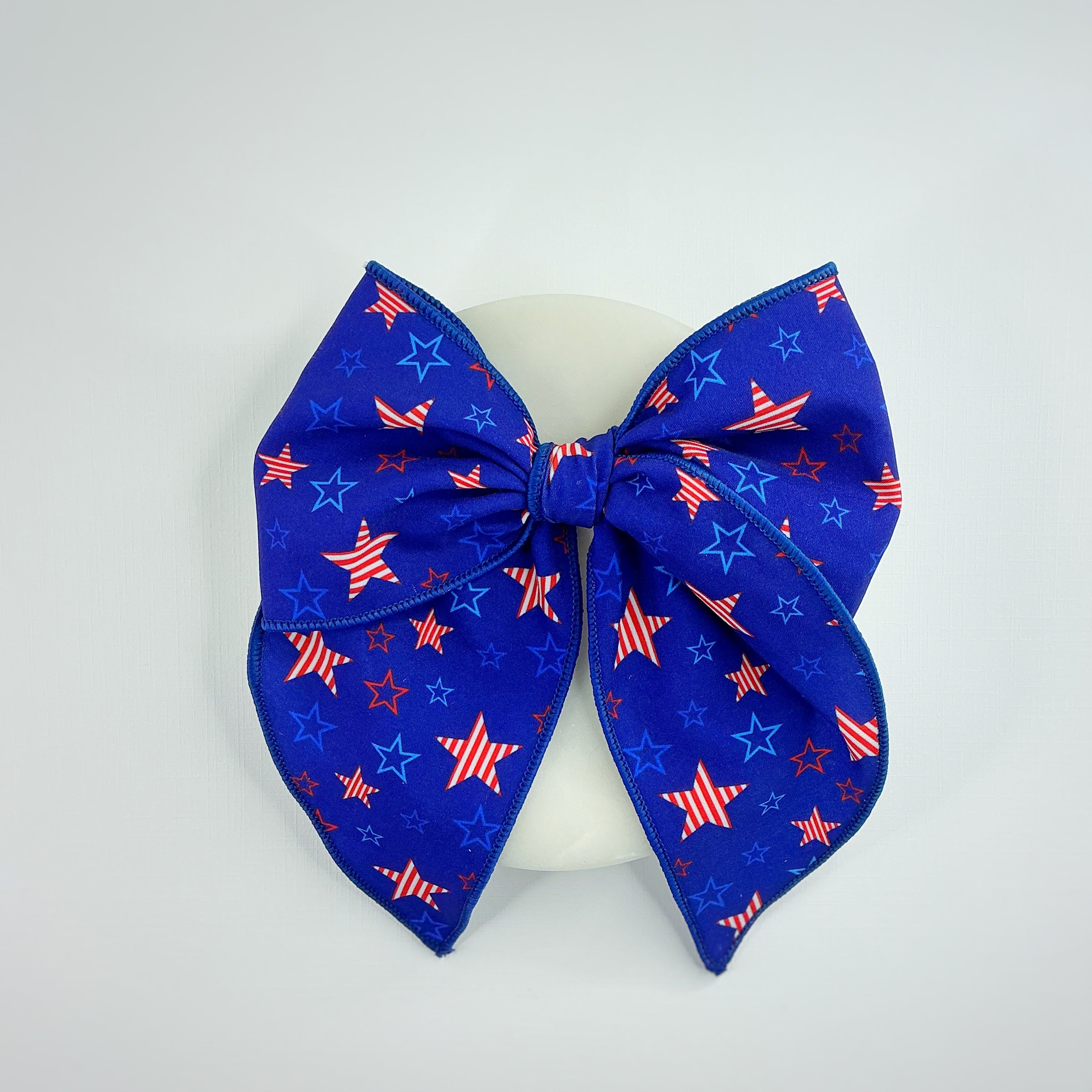 Navy Patriotic Stars Bow Strip, Headband and Scrunchie Collection