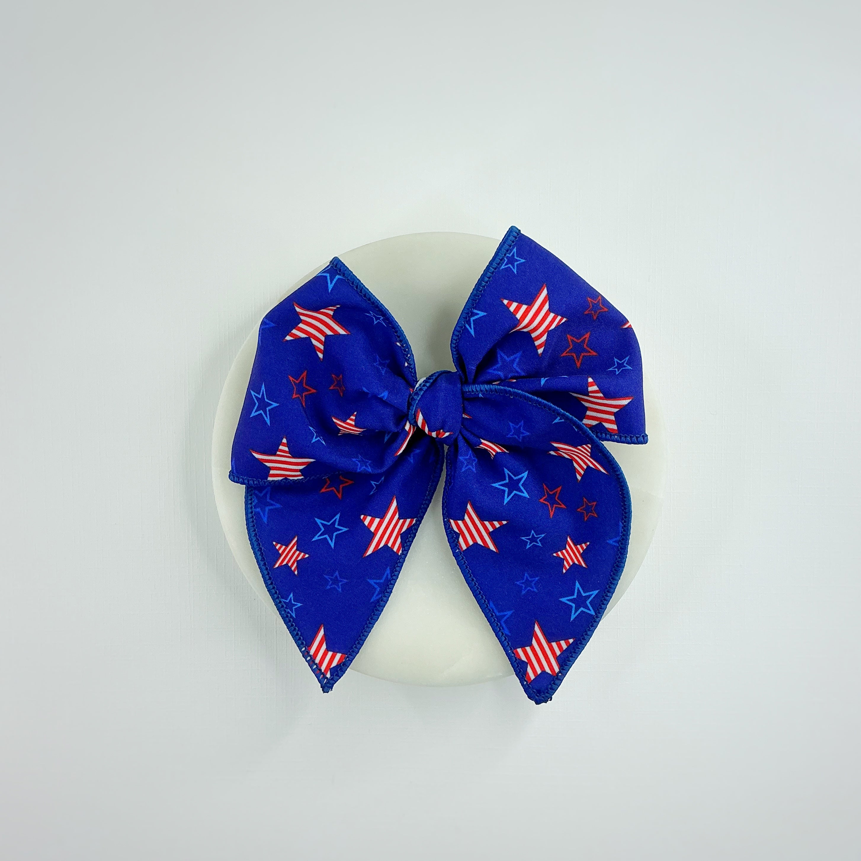 Navy Patriotic Stars Bow Strip, Headband and Scrunchie Collection