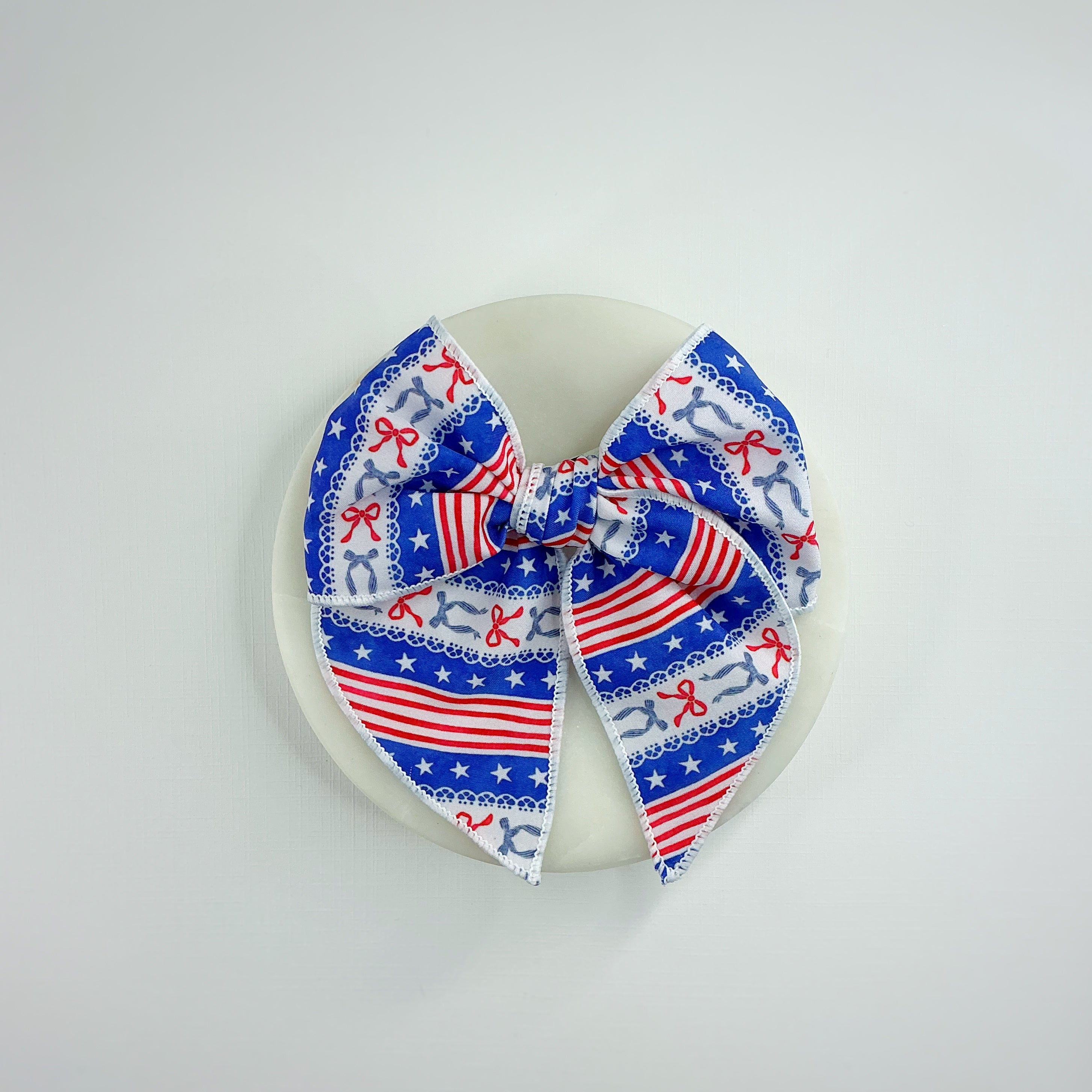 Coquette Stripe Fourth of July Pre-Tied Bow Strip Collection