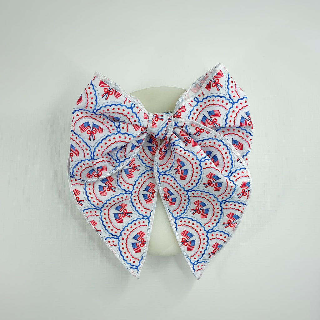 Coquette Trellis  Fourth of July Pre-Tied Bow Strip Collection