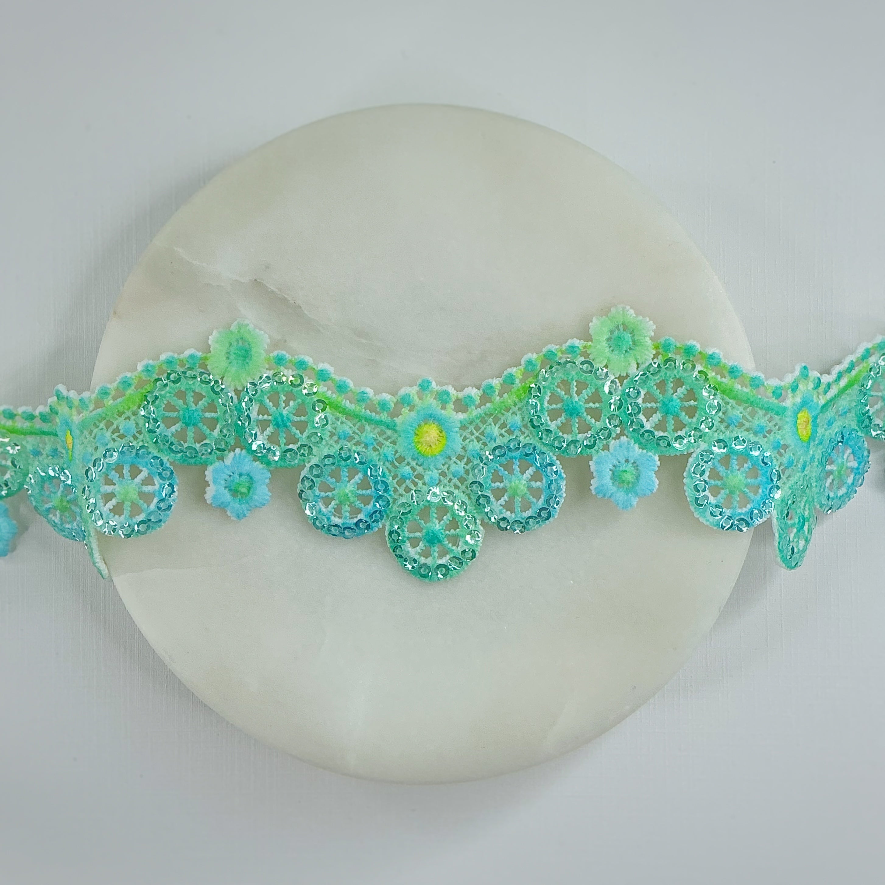 Neon Floral Sequin Guipure Lace Collection