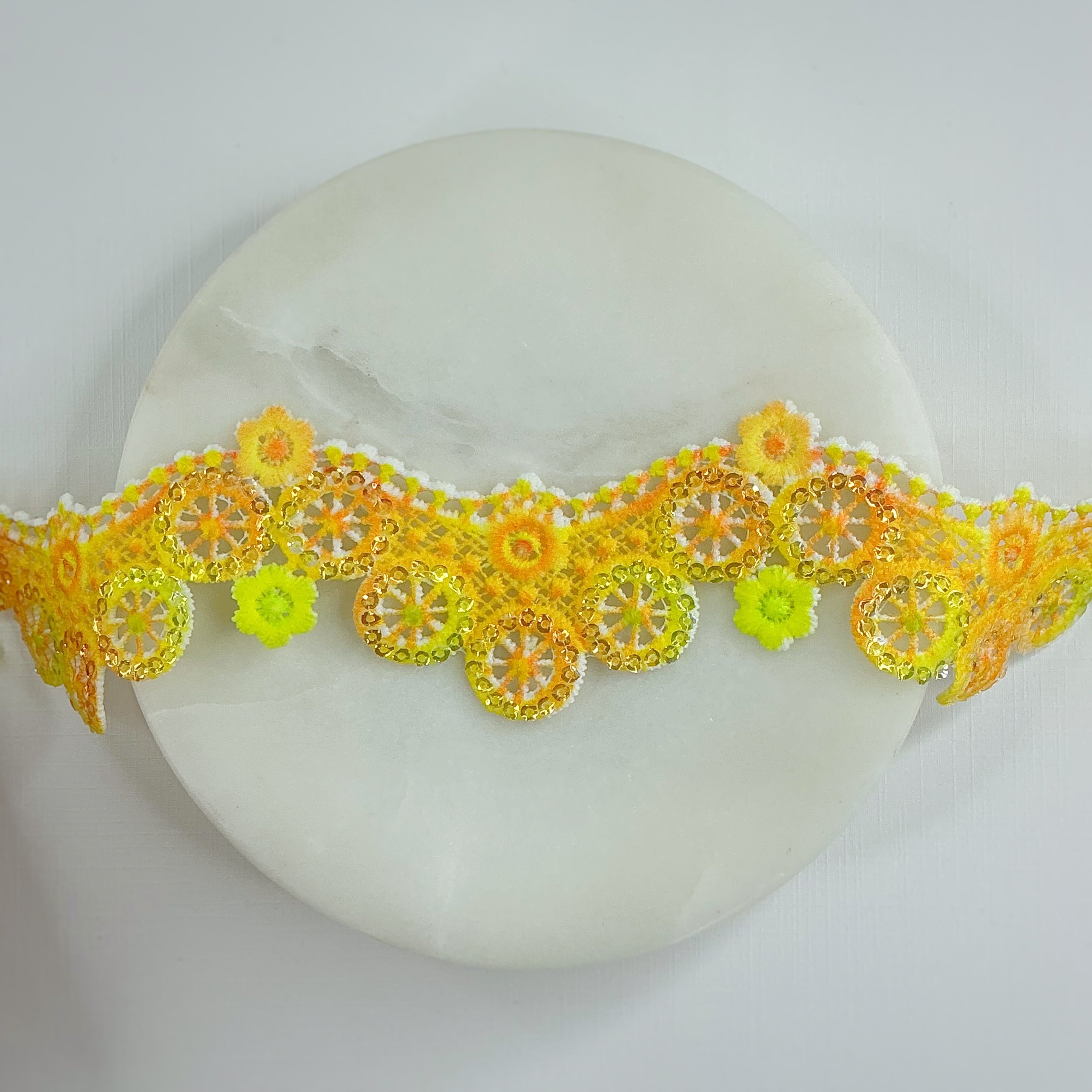 Neon Floral Sequin Guipure Lace Collection