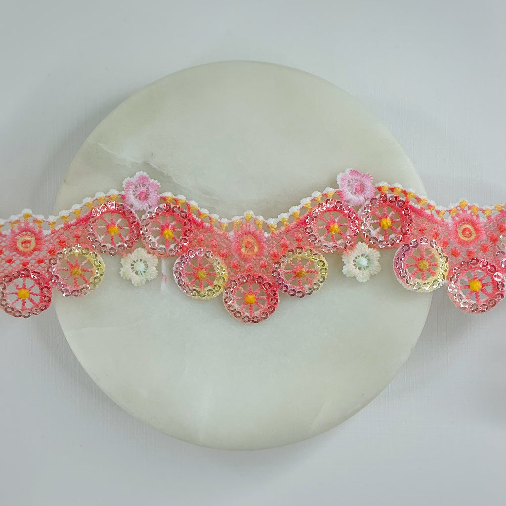 Neon Floral Sequin Guipure Lace Collection
