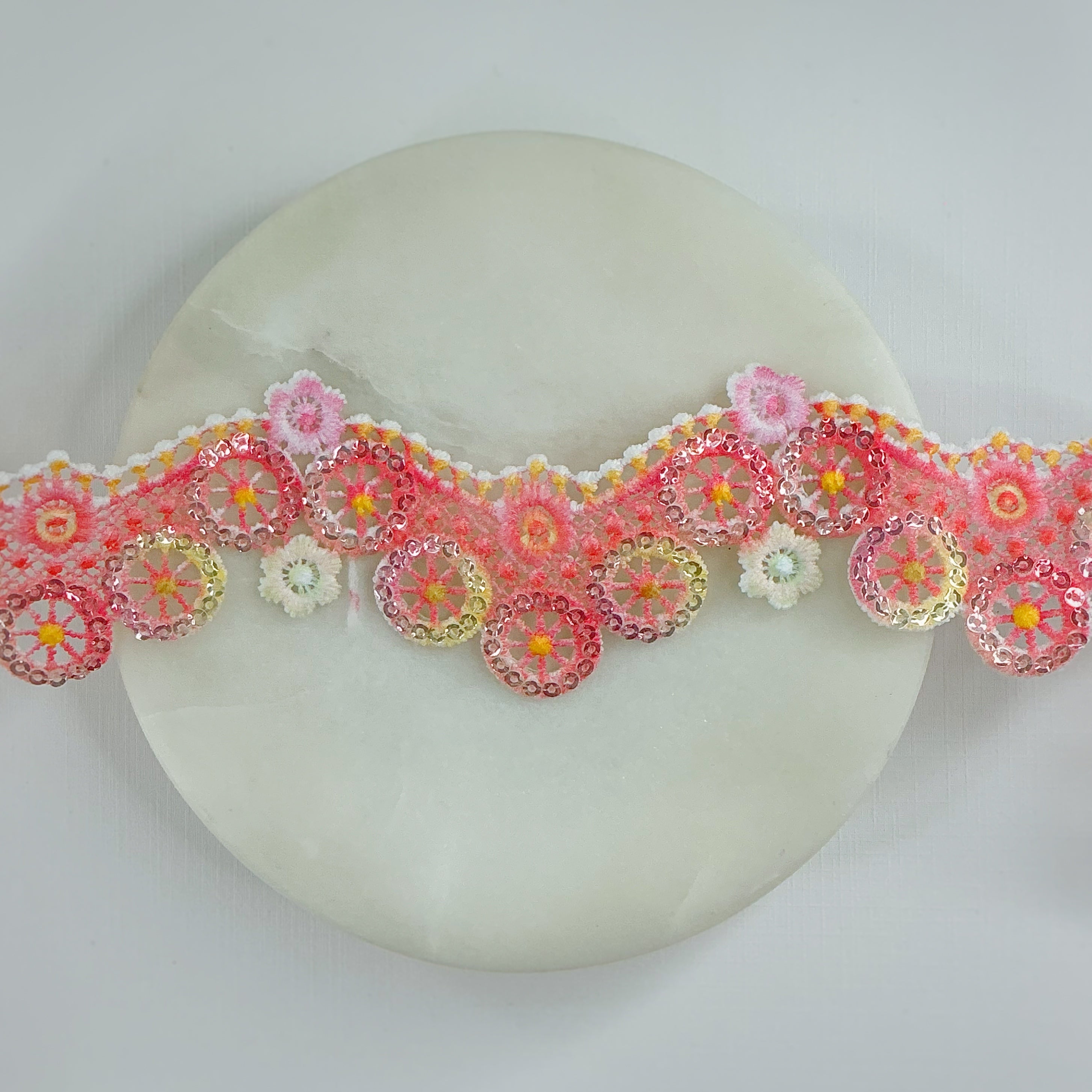 Neon Floral Sequin Guipure Lace Collection