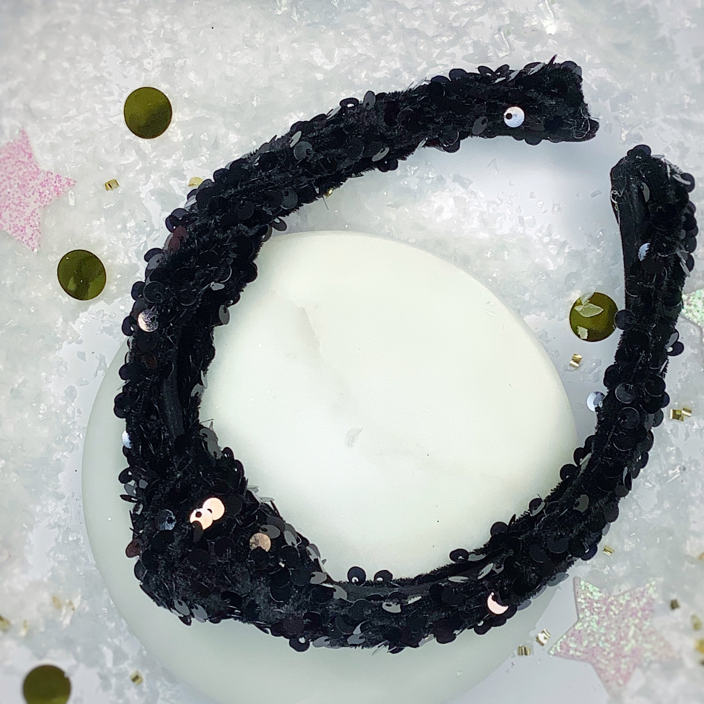 Velvet Sequin Knot Top Headband Collection