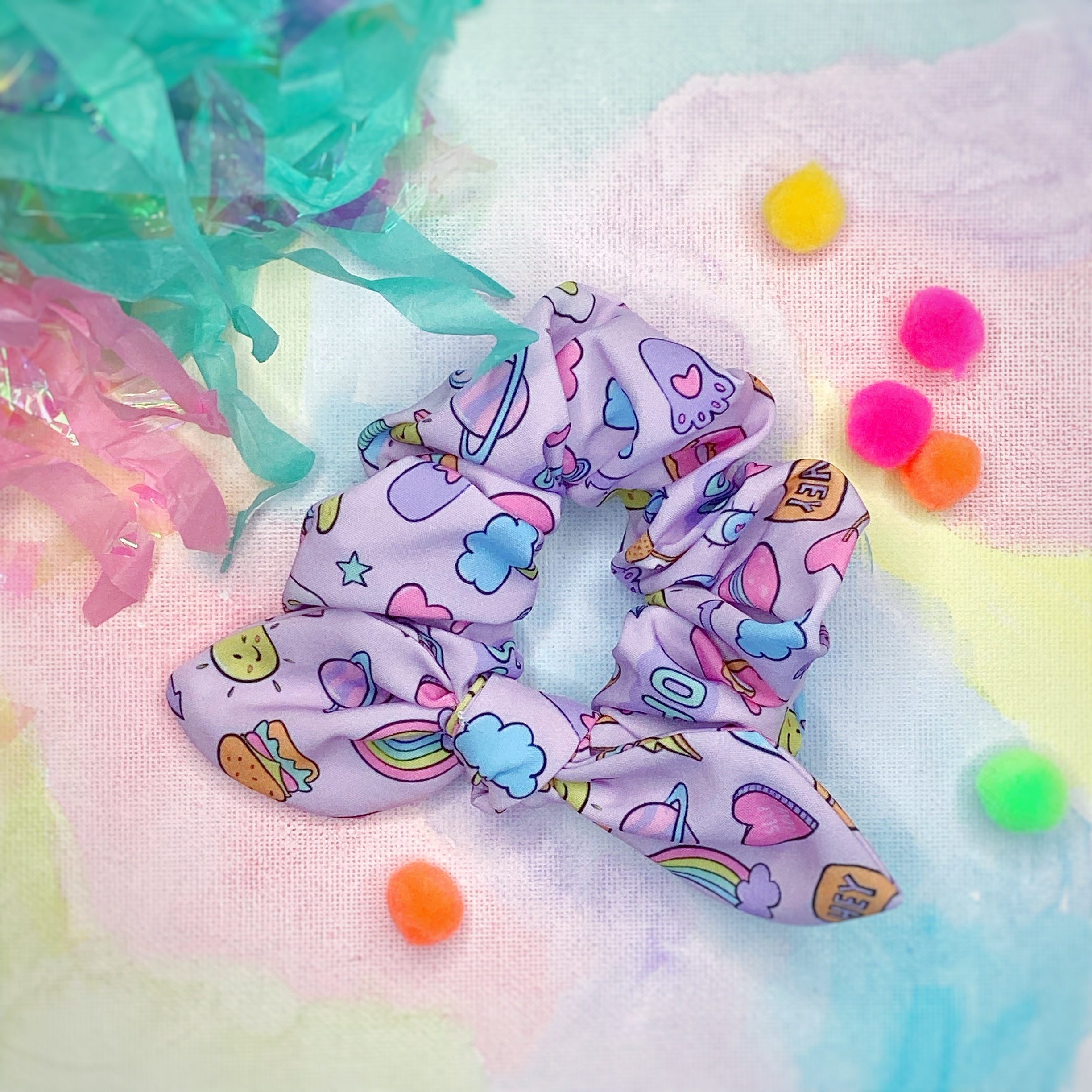 Funky Stickers Bow Strip and Scrunchie Collection