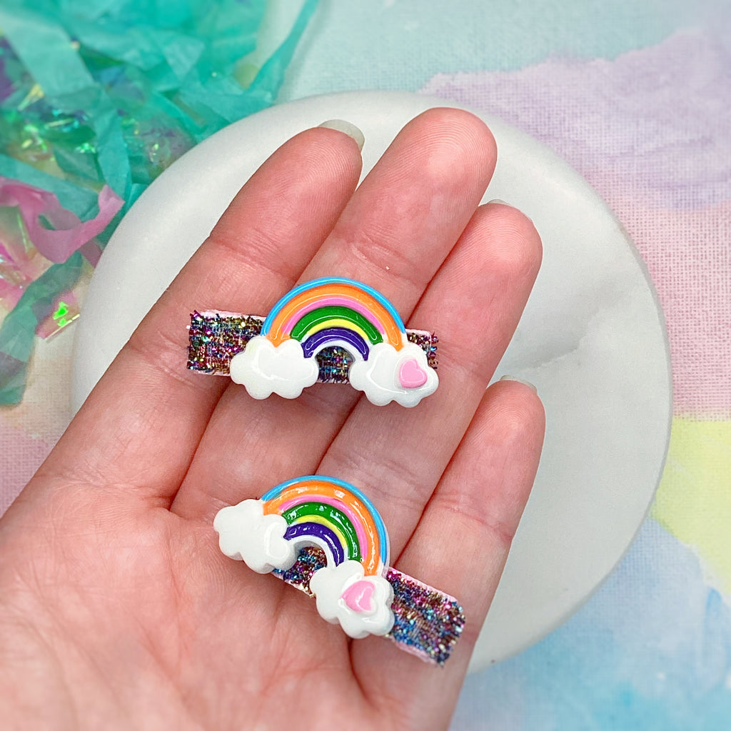 Tiny Rainbow Micro Pigtail Clips