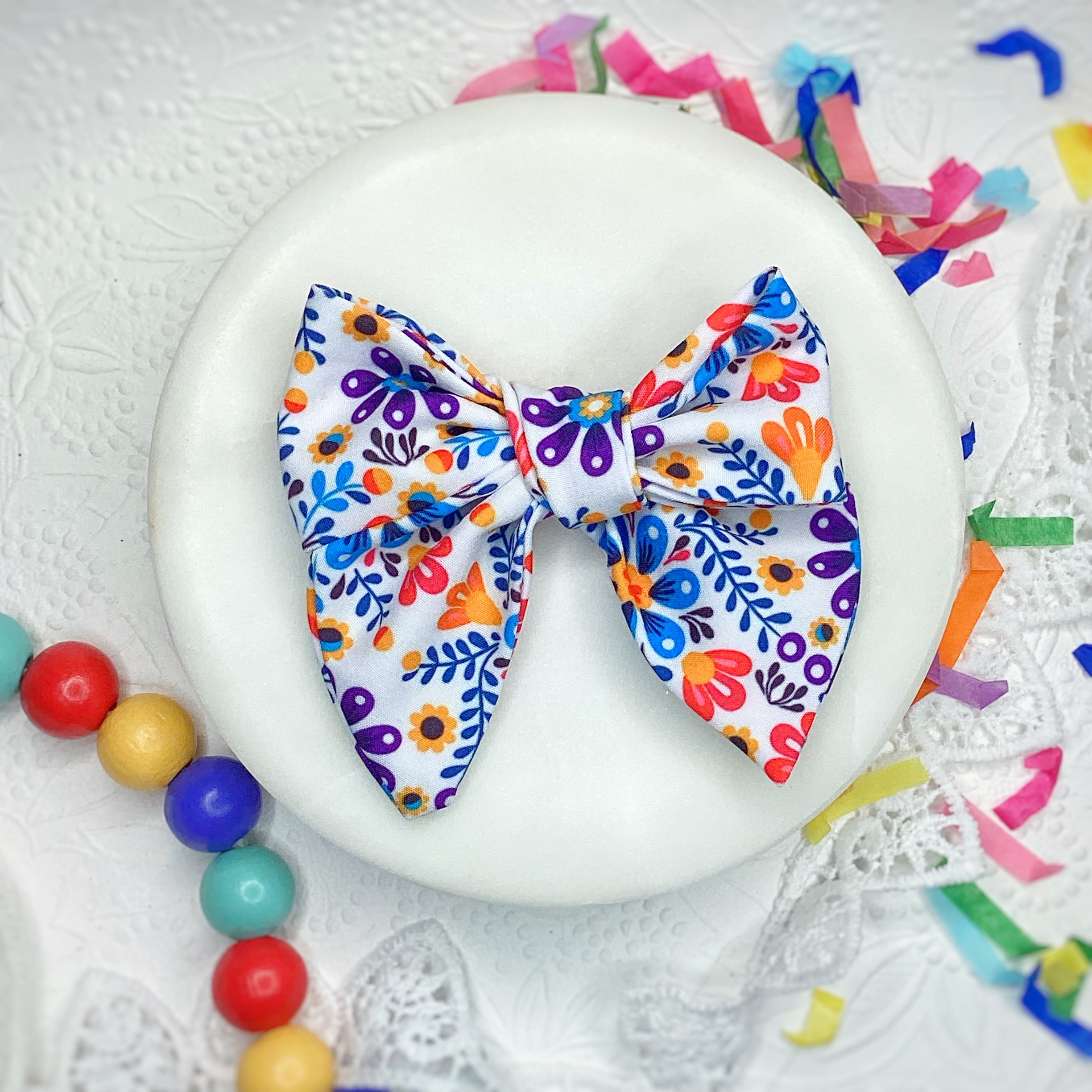 Huilpiles Florals Bow Strip and Scrunchie Collection