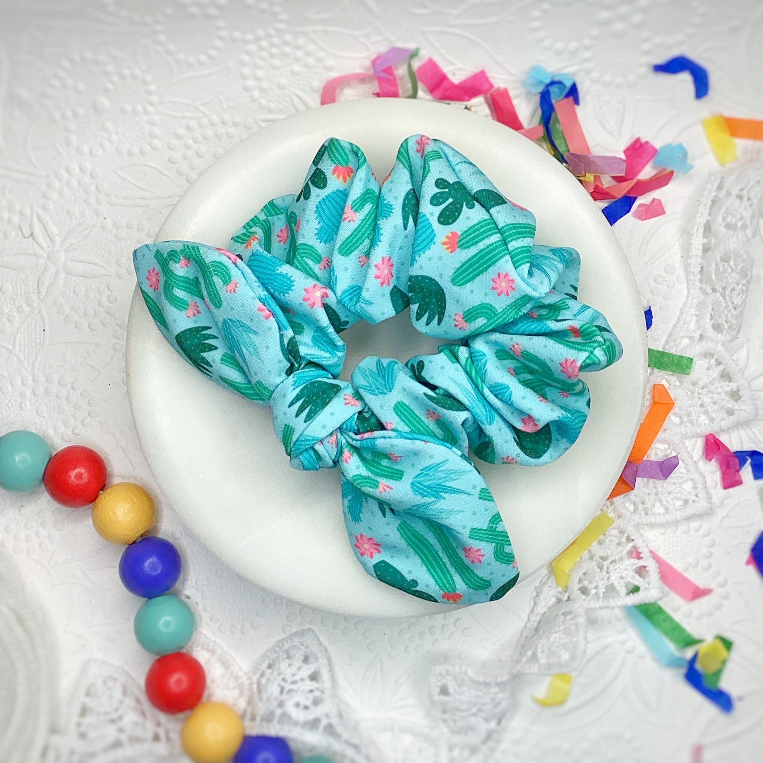 Prickly Cactus Bow Strip and Scrunchie Collection