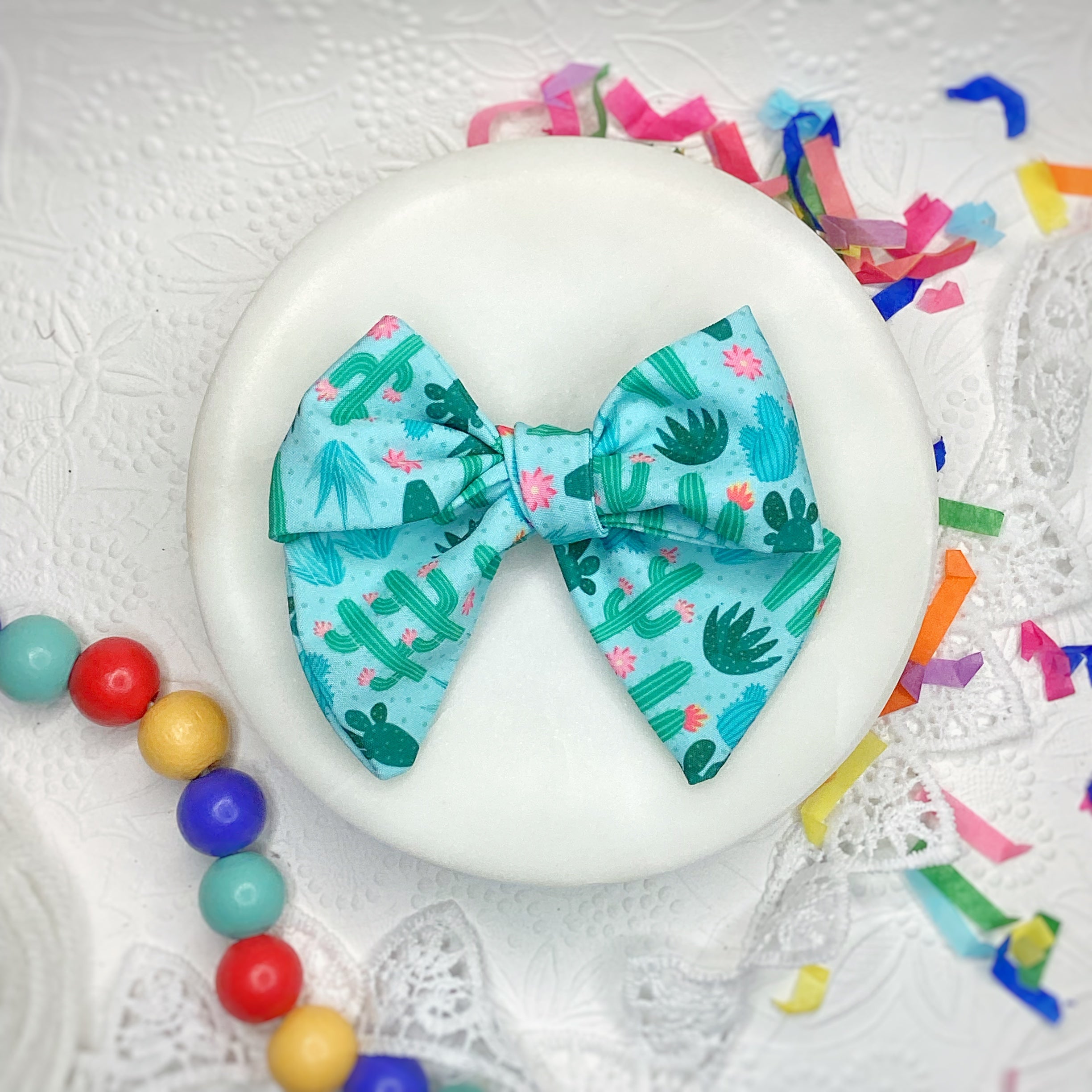 Prickly Cactus Bow Strip and Scrunchie Collection