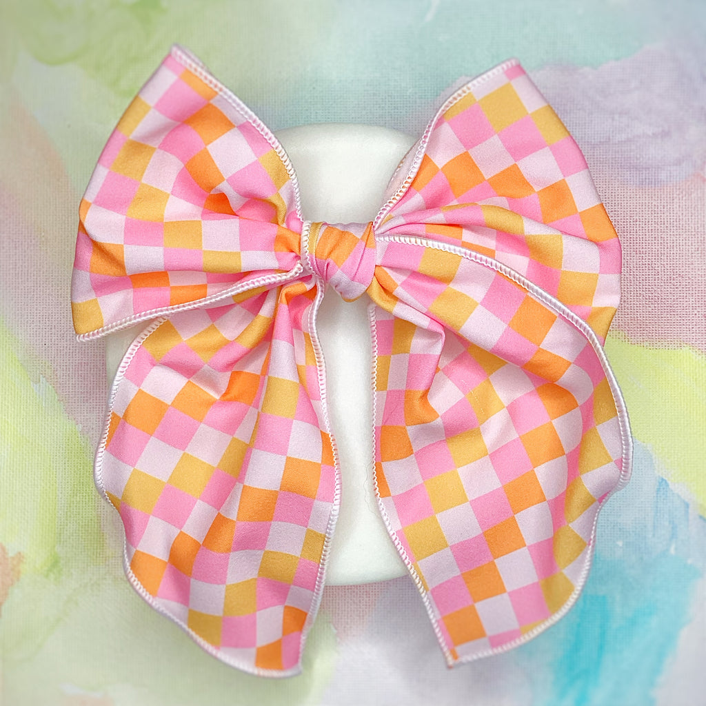 Mod Checkerboard Quinn Scrunchie, Headband and Bow Collection