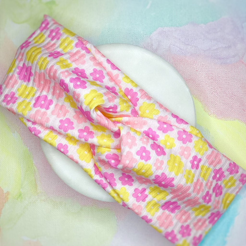 Vintage Flower Power Quinn Scrunchie, Headband and Bow Collection