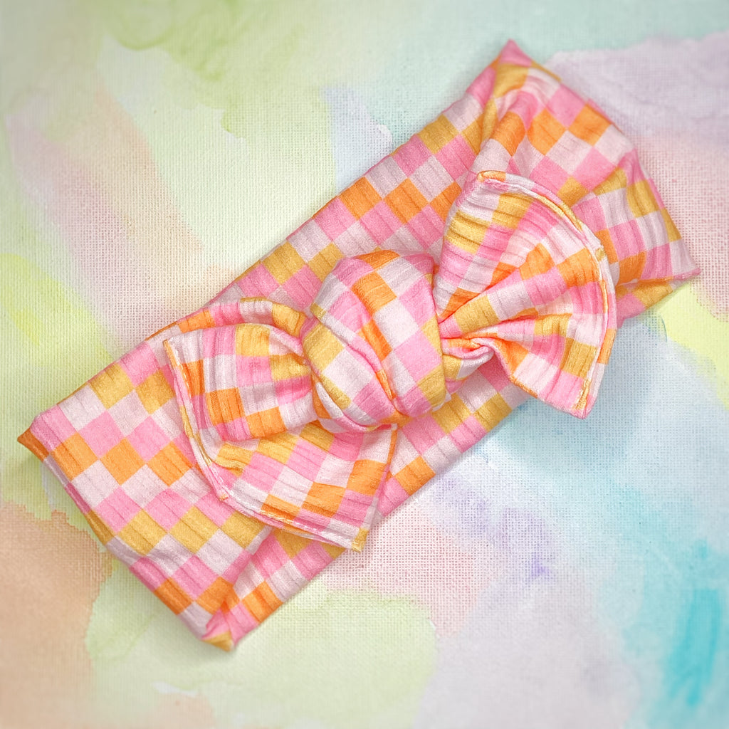 Mod Checkerboard Quinn Scrunchie, Headband and Bow Collection