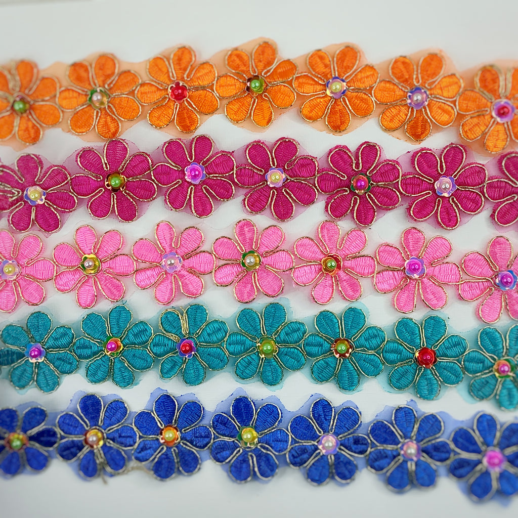 Bright Floral Lace Trim Collection