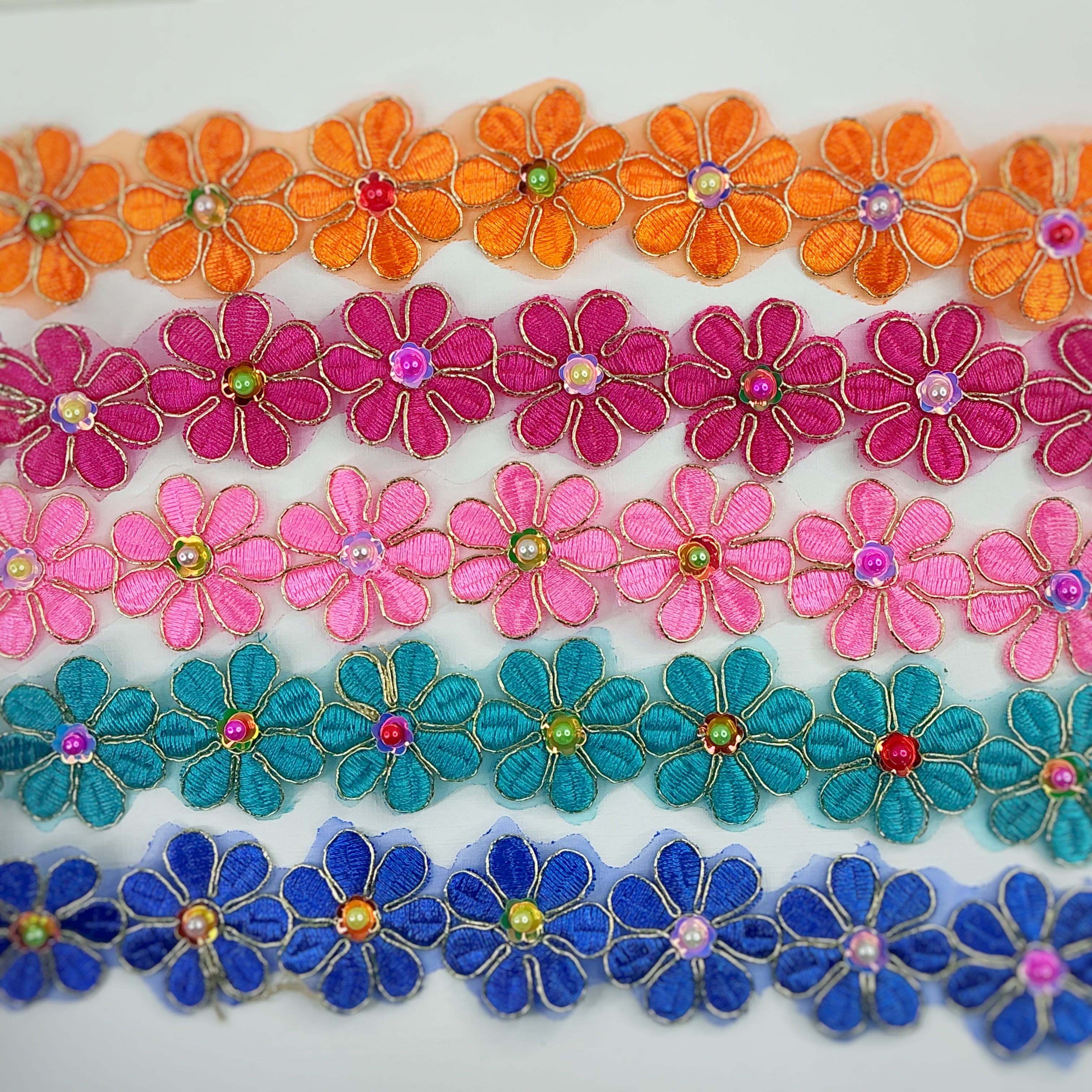 Bright Floral Lace Trim Collection