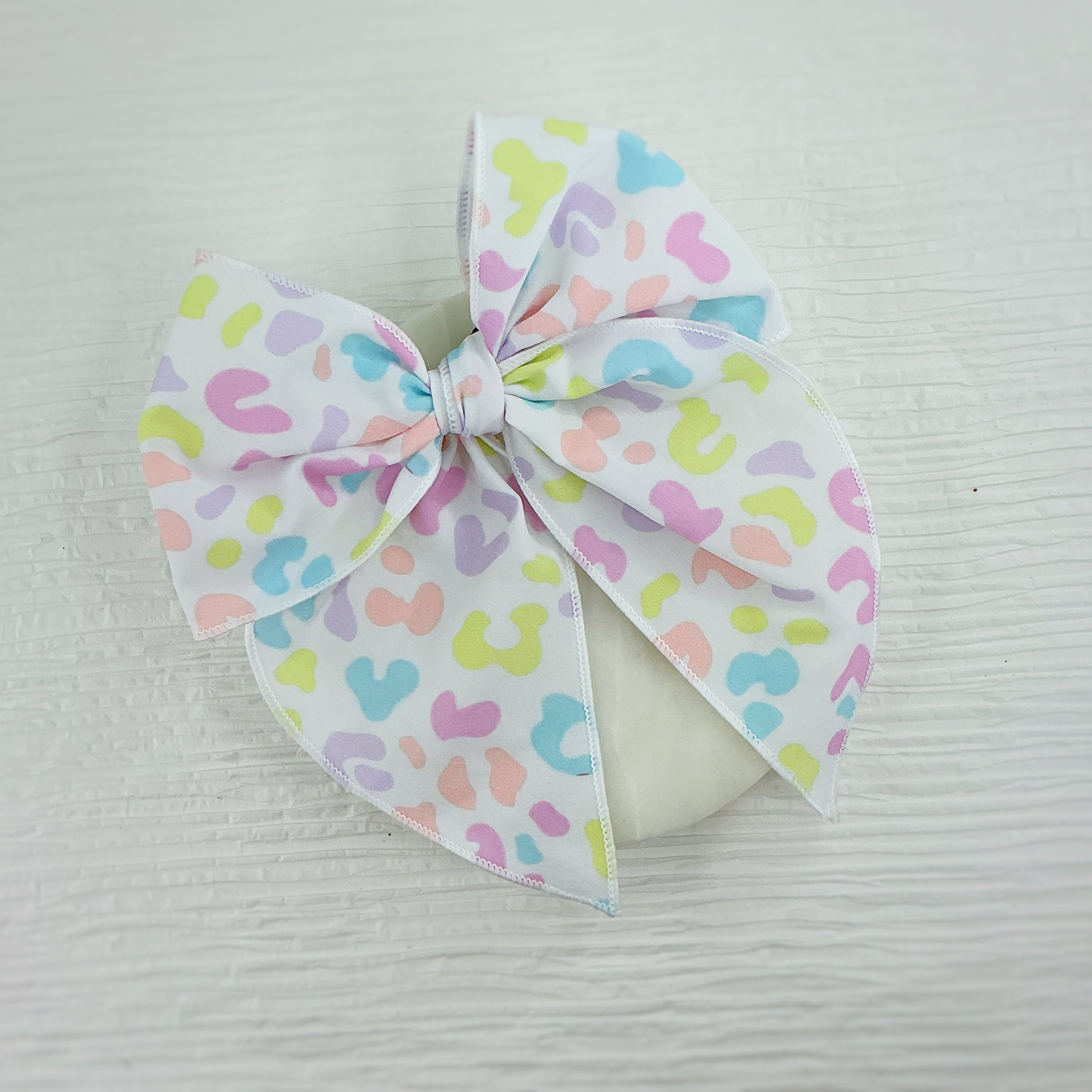 Pastel Leopard Scrunchie, Bow Strip and Headband Collection