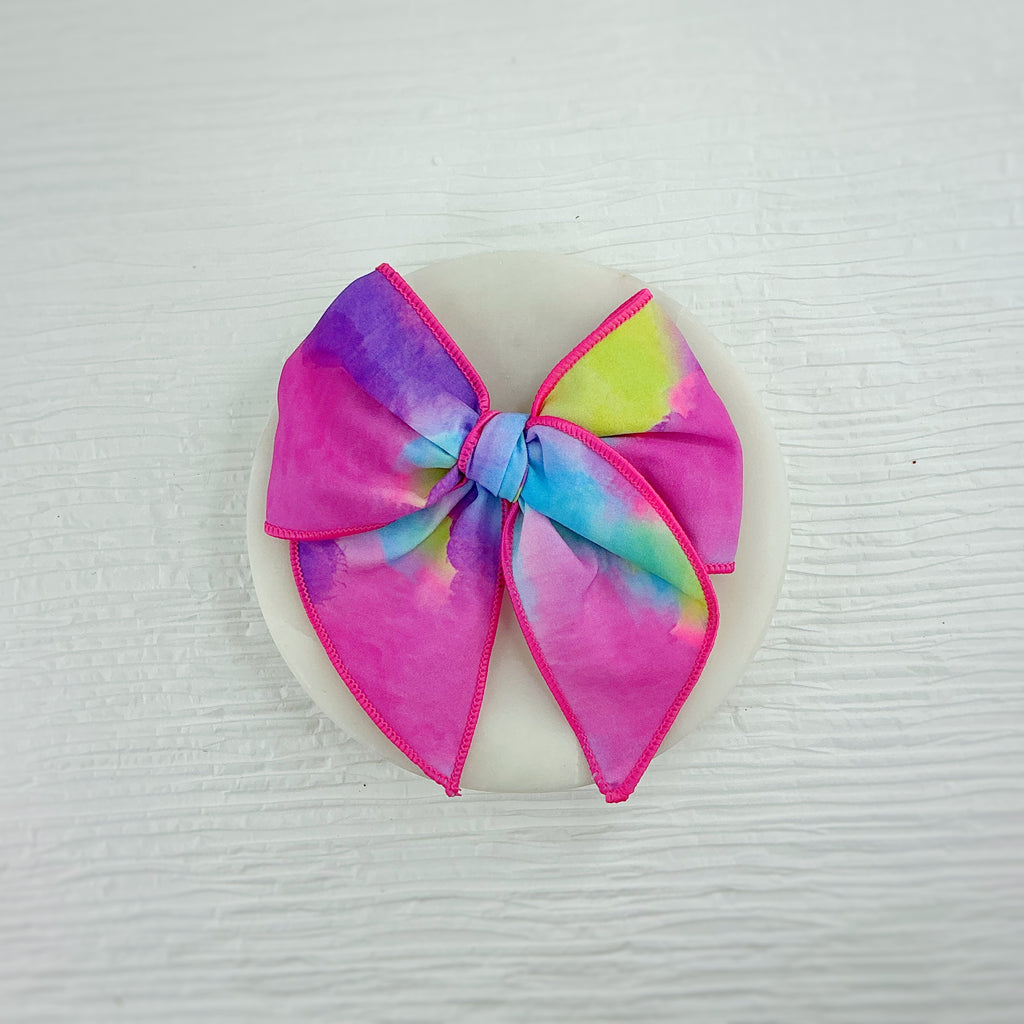 Bright Tie Dye Scrunchie, Bow Strip and Headband Collection