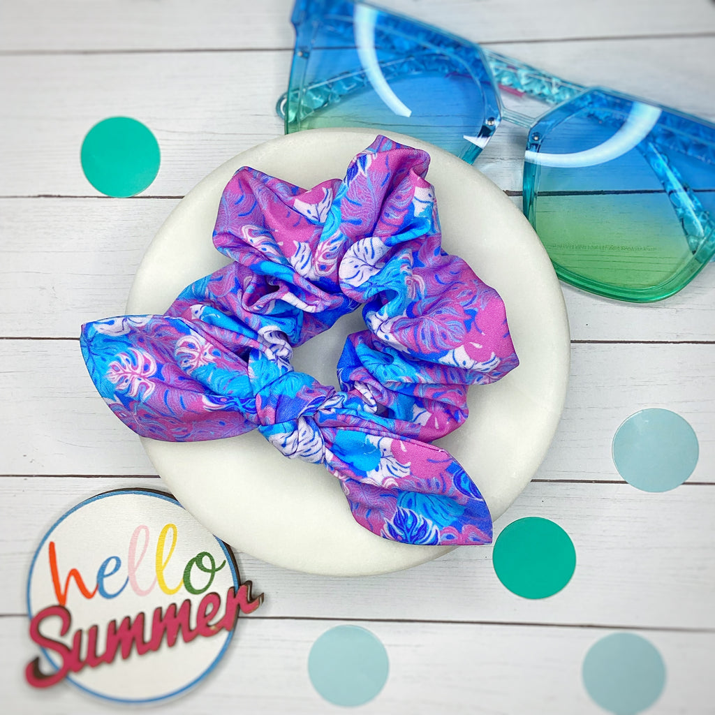 Purple Tiki Lounge Bow Strip, Headband and Scrunchie Collection