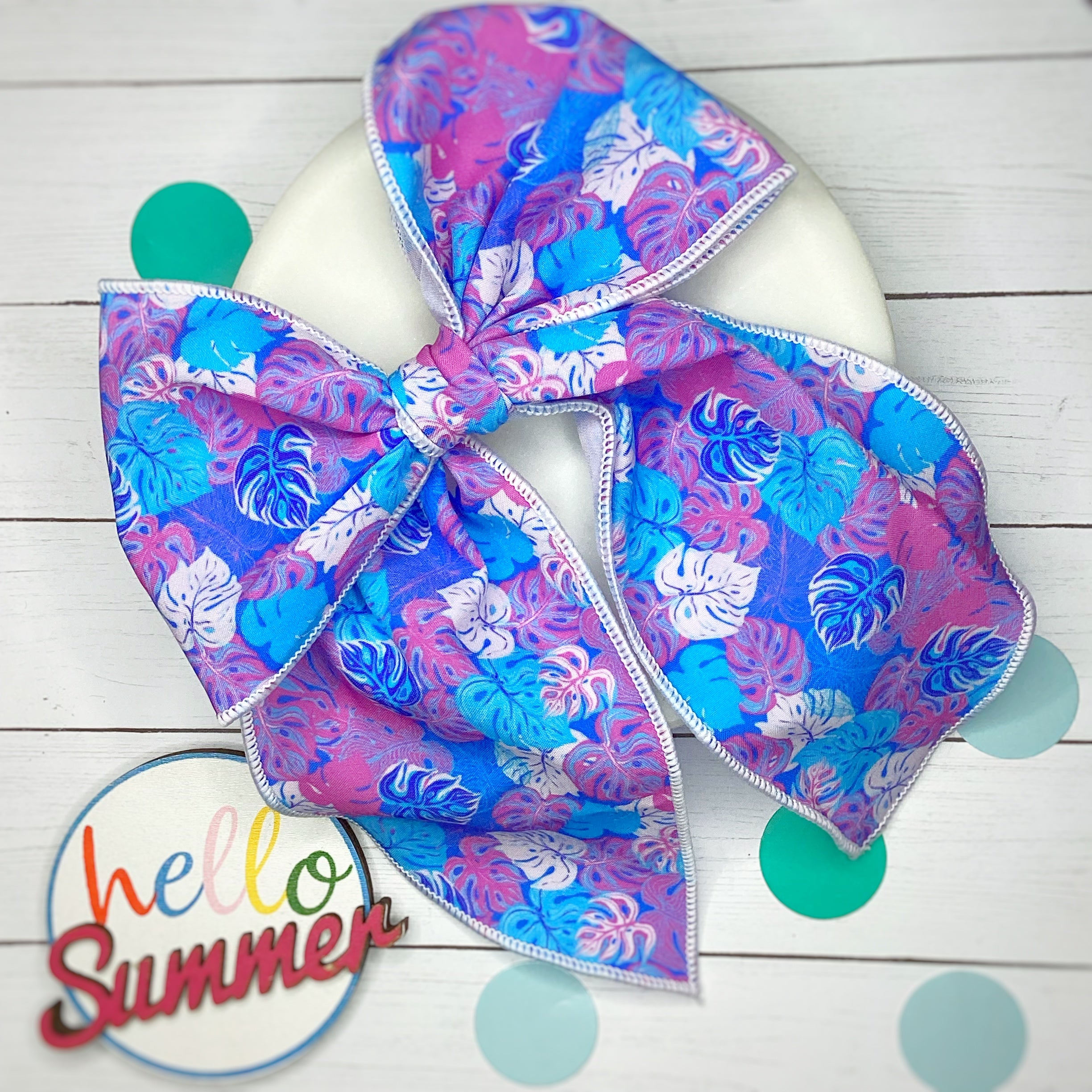Purple Tiki Lounge Bow Strip, Headband and Scrunchie Collection