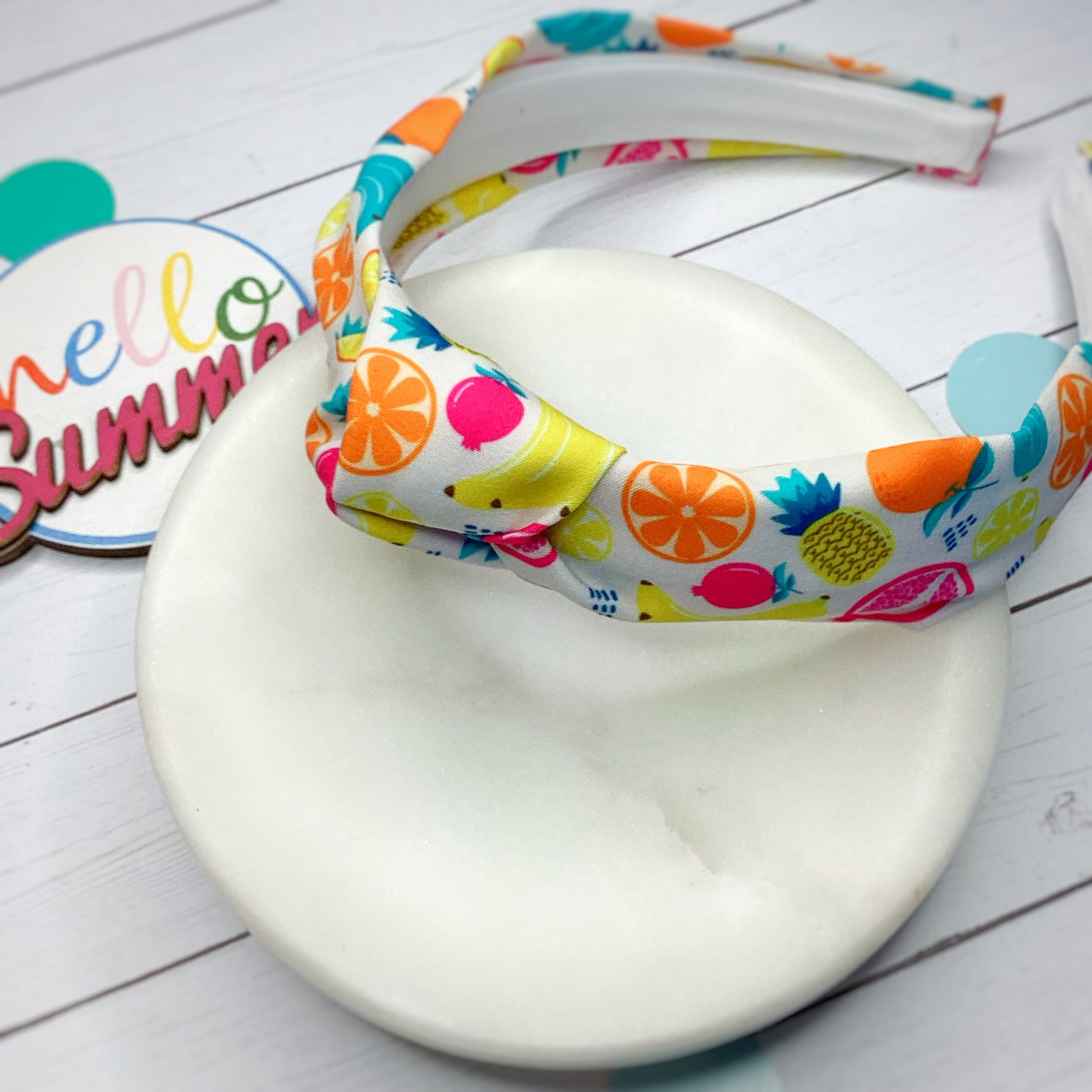 Tropical Fruits Bow Strip, Headband and Scrunchie Collection