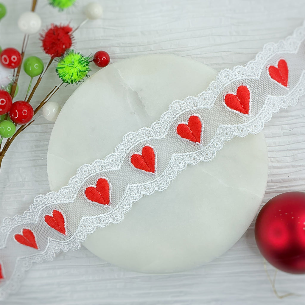 Mean Green Heart Silky Bow Lace - RTS