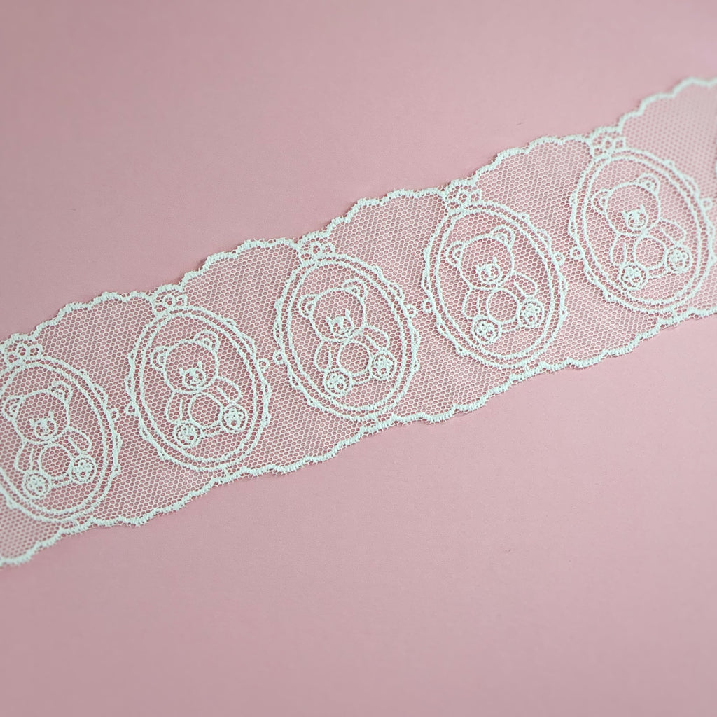 Member Appreciation Custom Delicate Teddy Bear Lace Trim- RTS